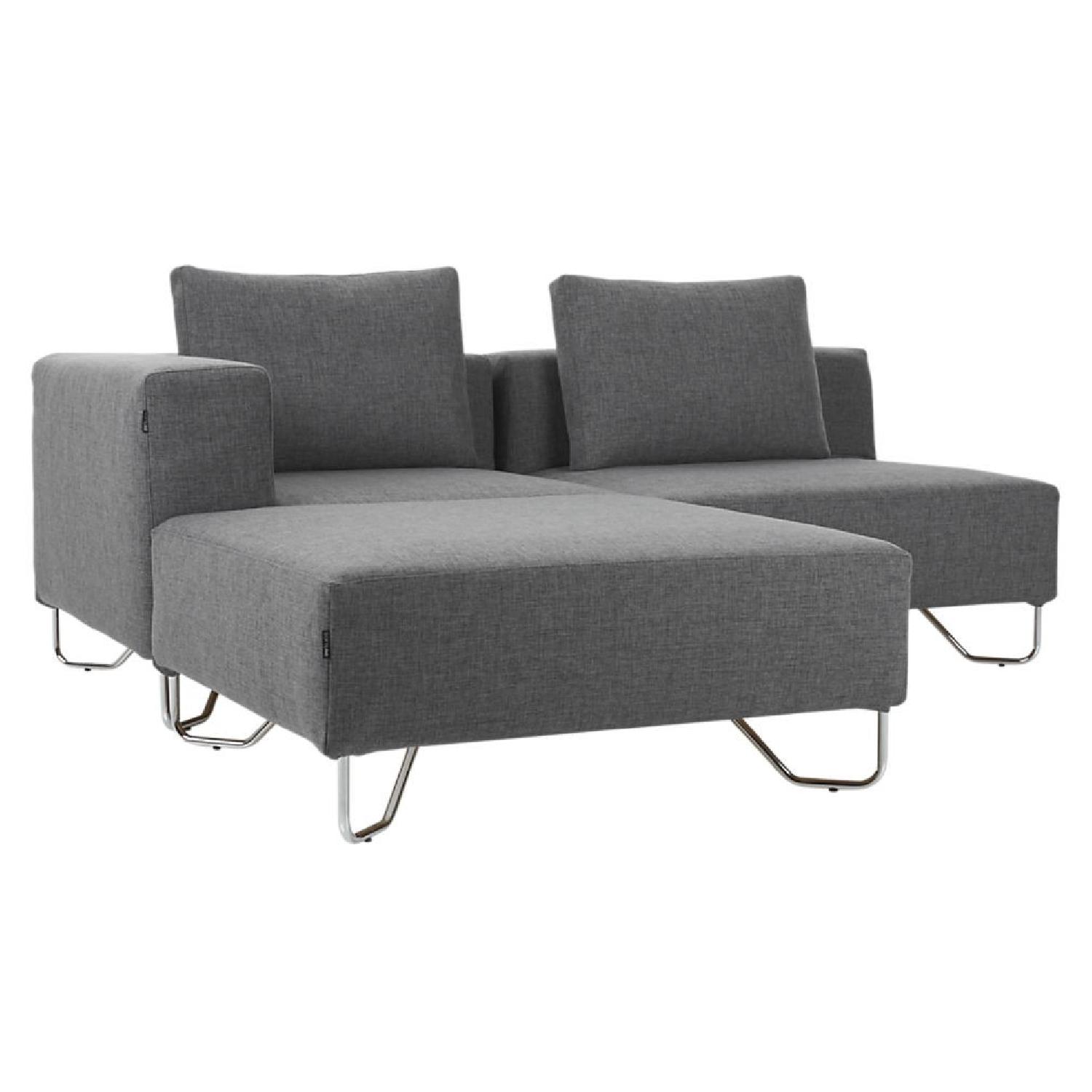CB2 Lotus 4-Piece Grey Sectional Sofa - image-11