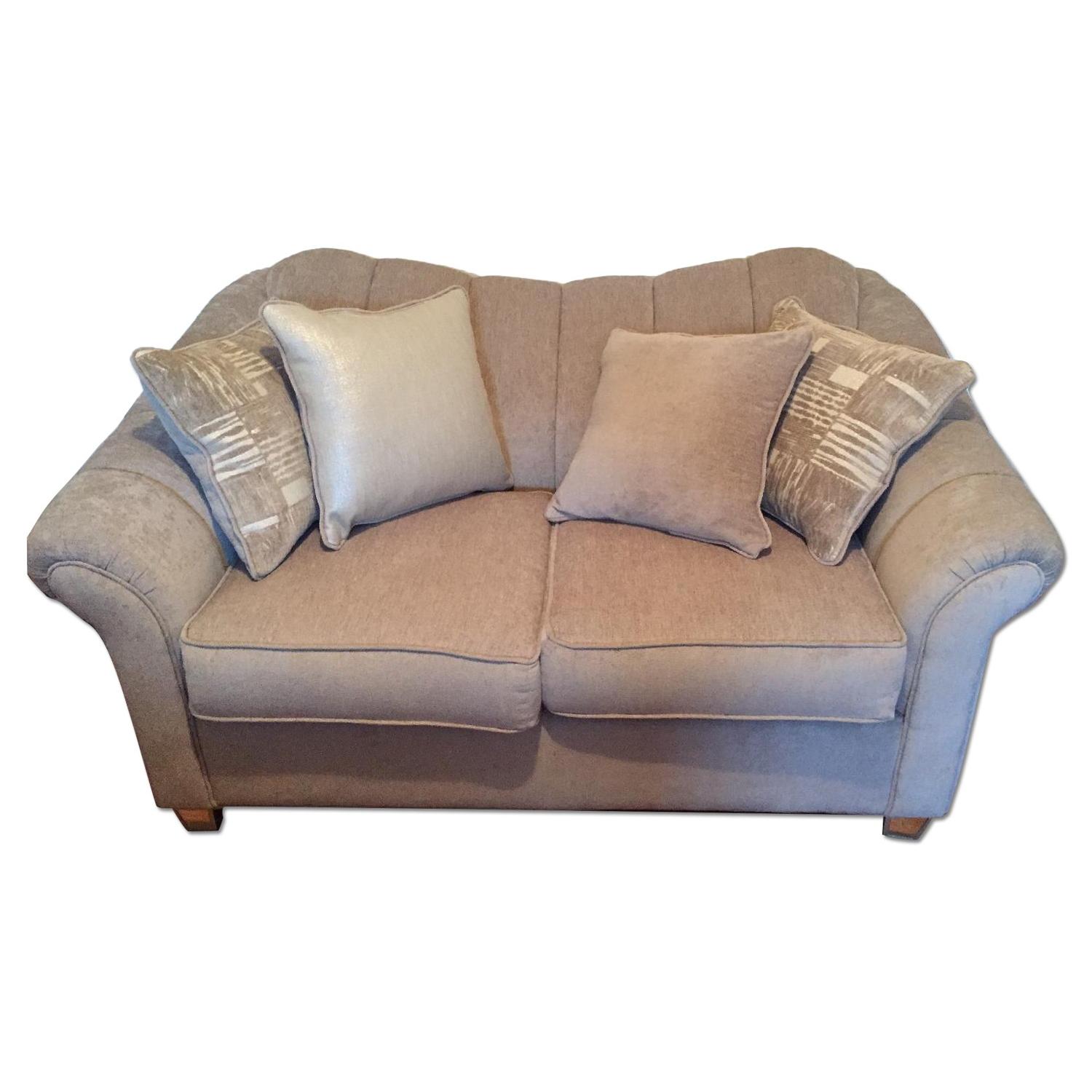 Bob's Silver Grey Fabric Loveseat - image-0