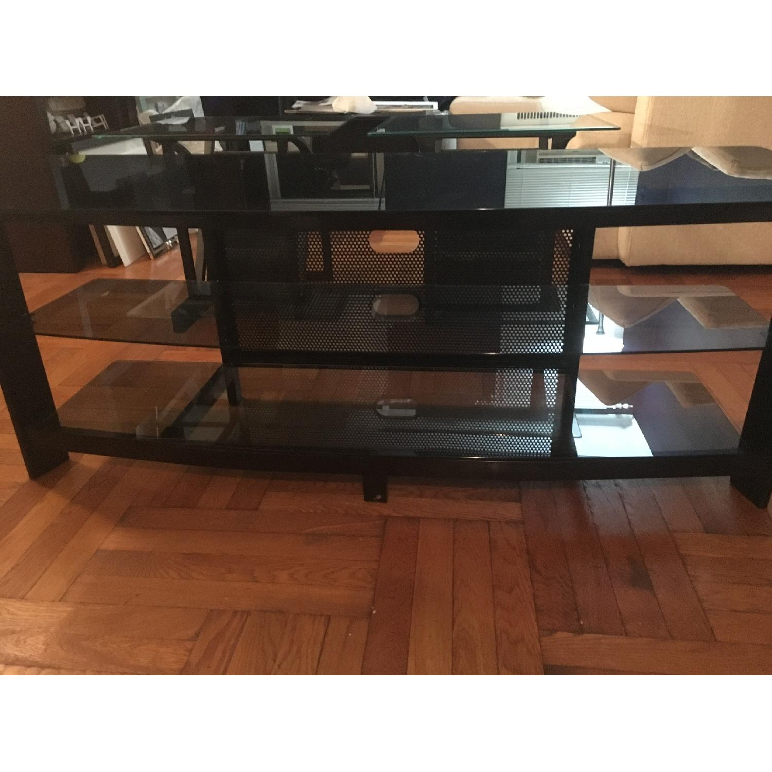 Glass TV Stand + 2 Glass End Tables AptDeco