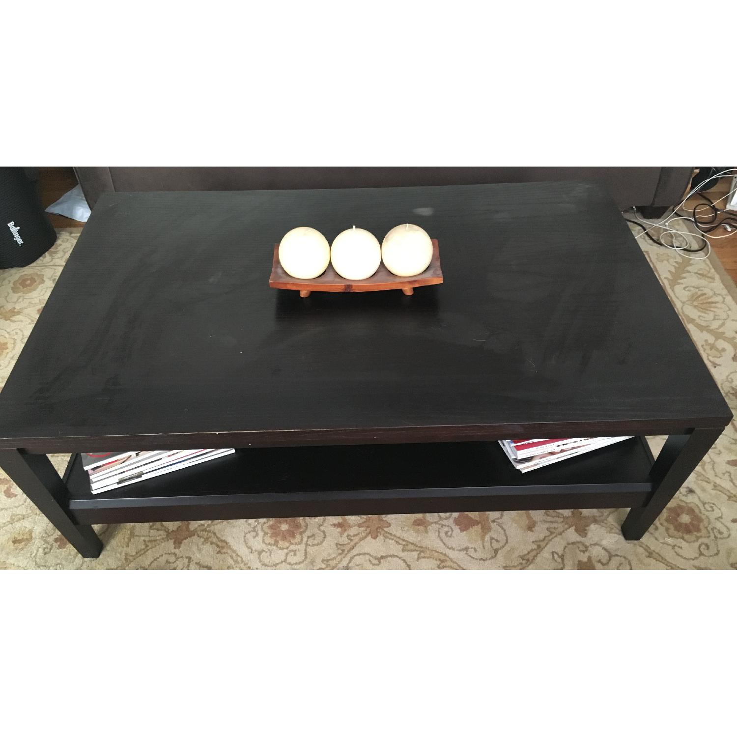 Crate & Barrel Espresso Finished Coffee Table - image-1