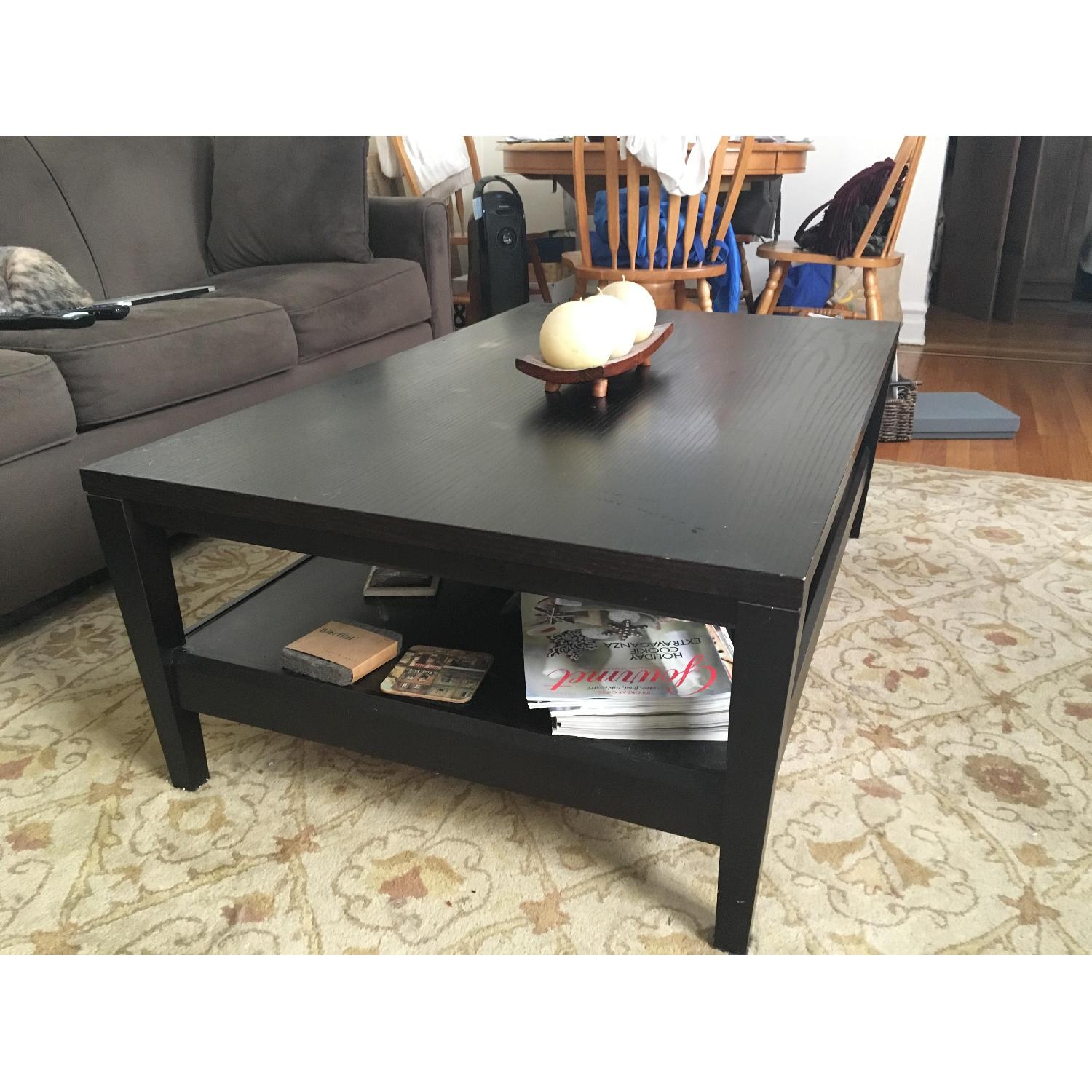 Crate & Barrel Espresso Finished Coffee Table - image-3