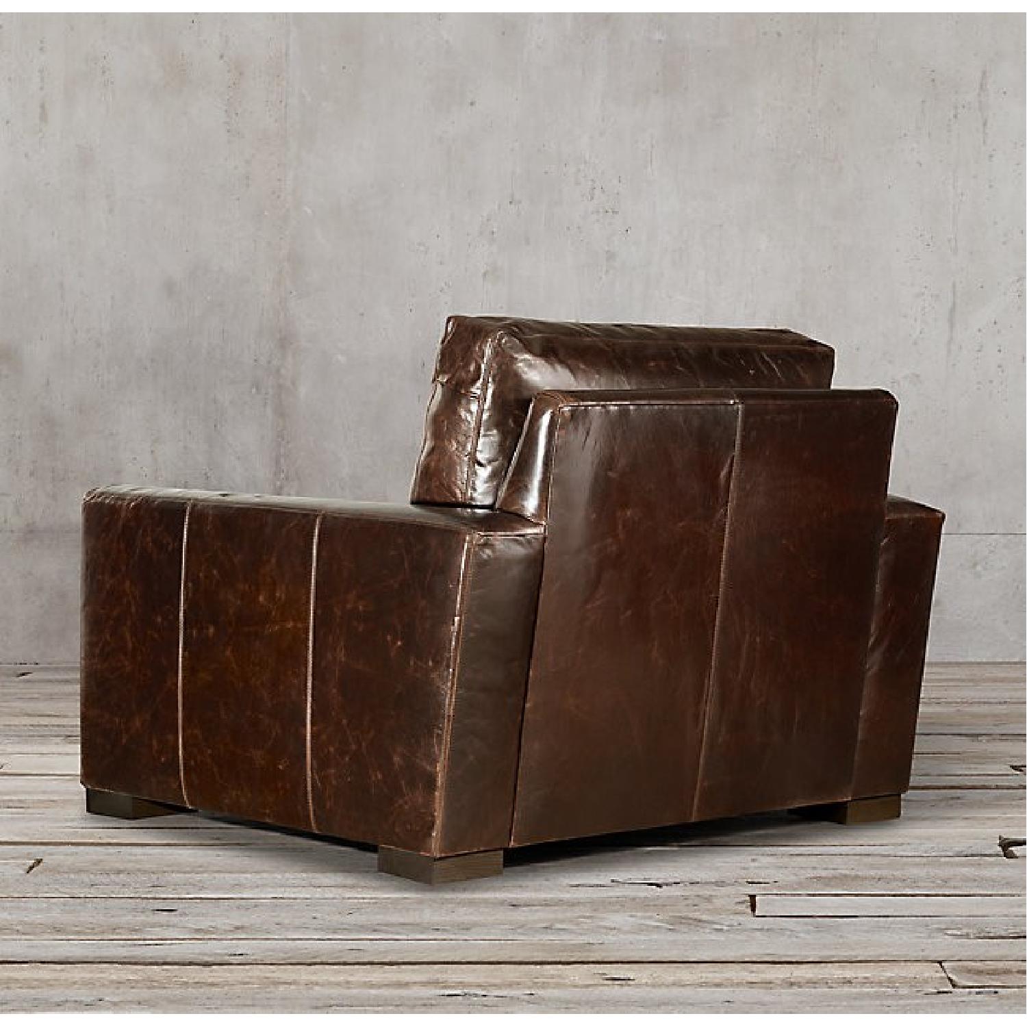 Restoration Hardware Maxwell Leather Armchair AptDeco