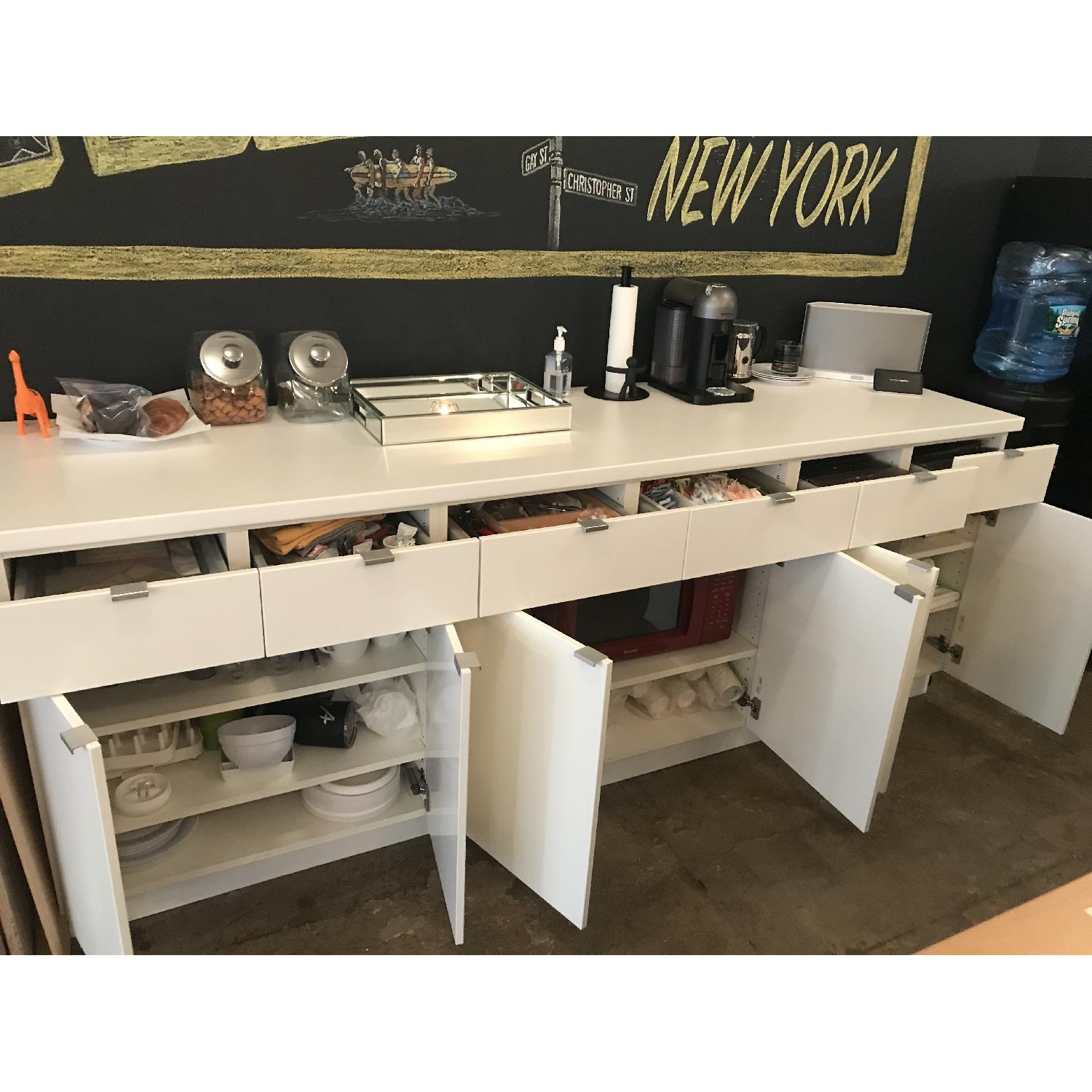 Ikea Kitchen White Lacquer Sideboard AptDeco