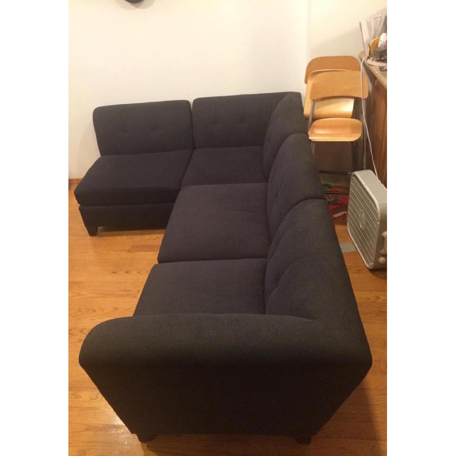 Raymour & Flanigan 4-Piece Microfiber Modular Sectional Sofa - image-5