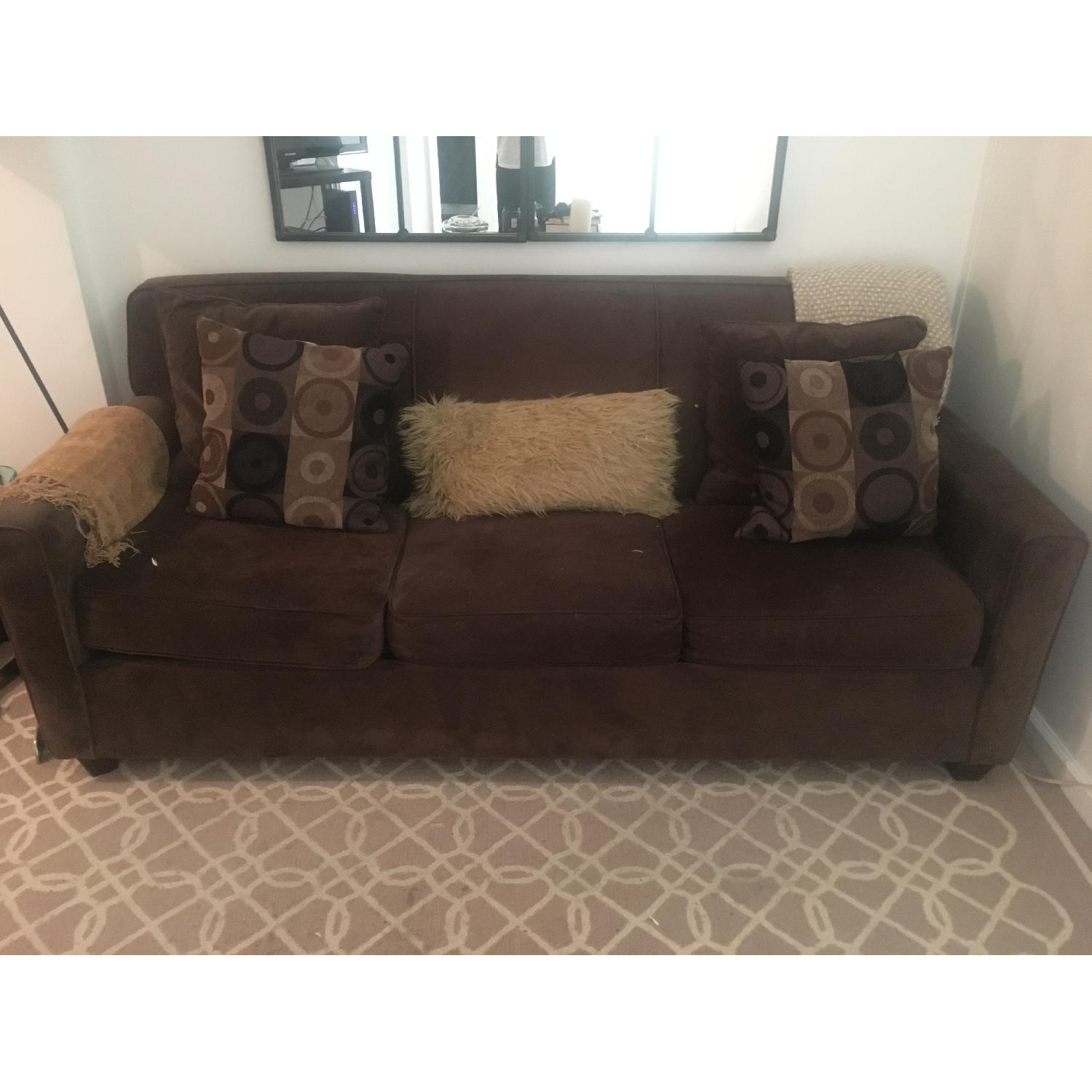 Raymour & Flanigan 3 Seater Microfiber Sofa - AptDeco