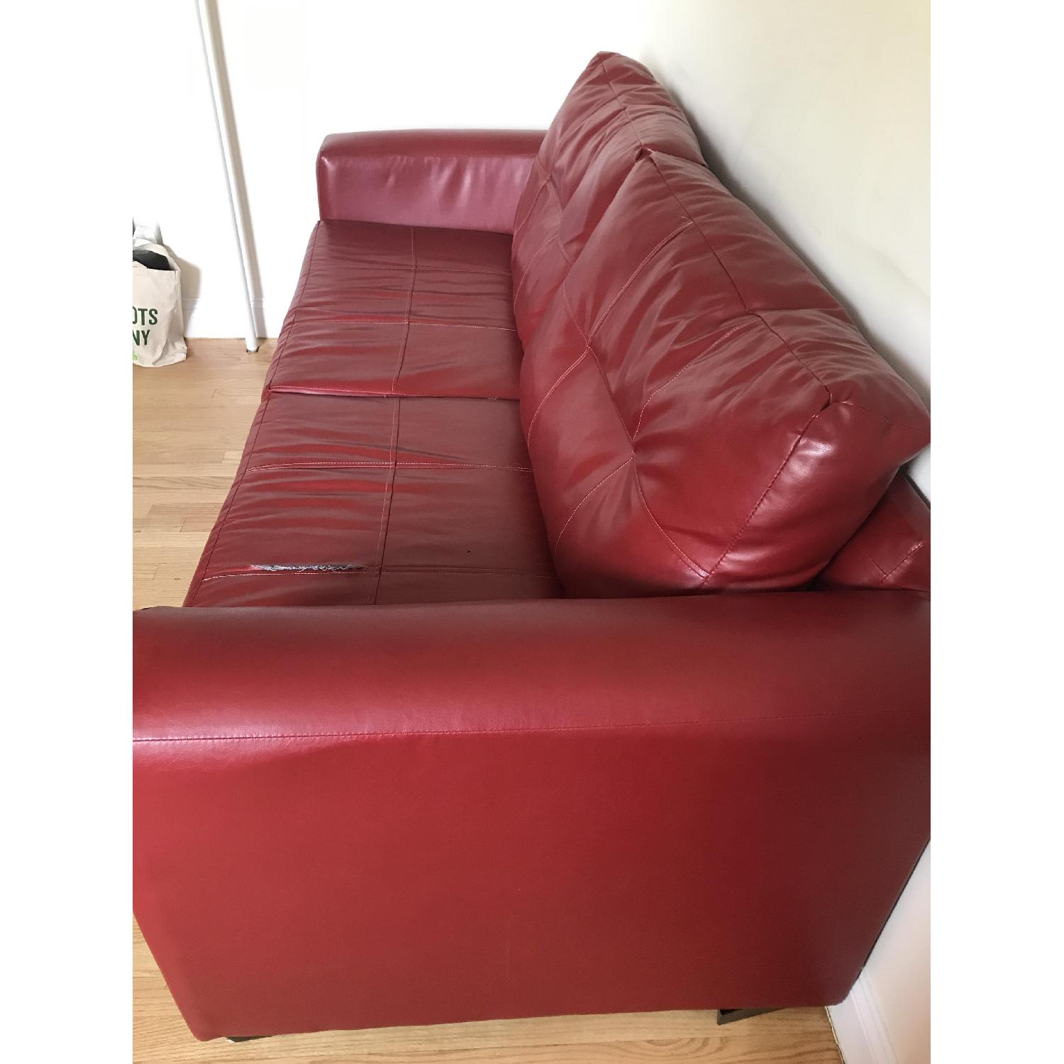 Red Leather Sofa - image-2