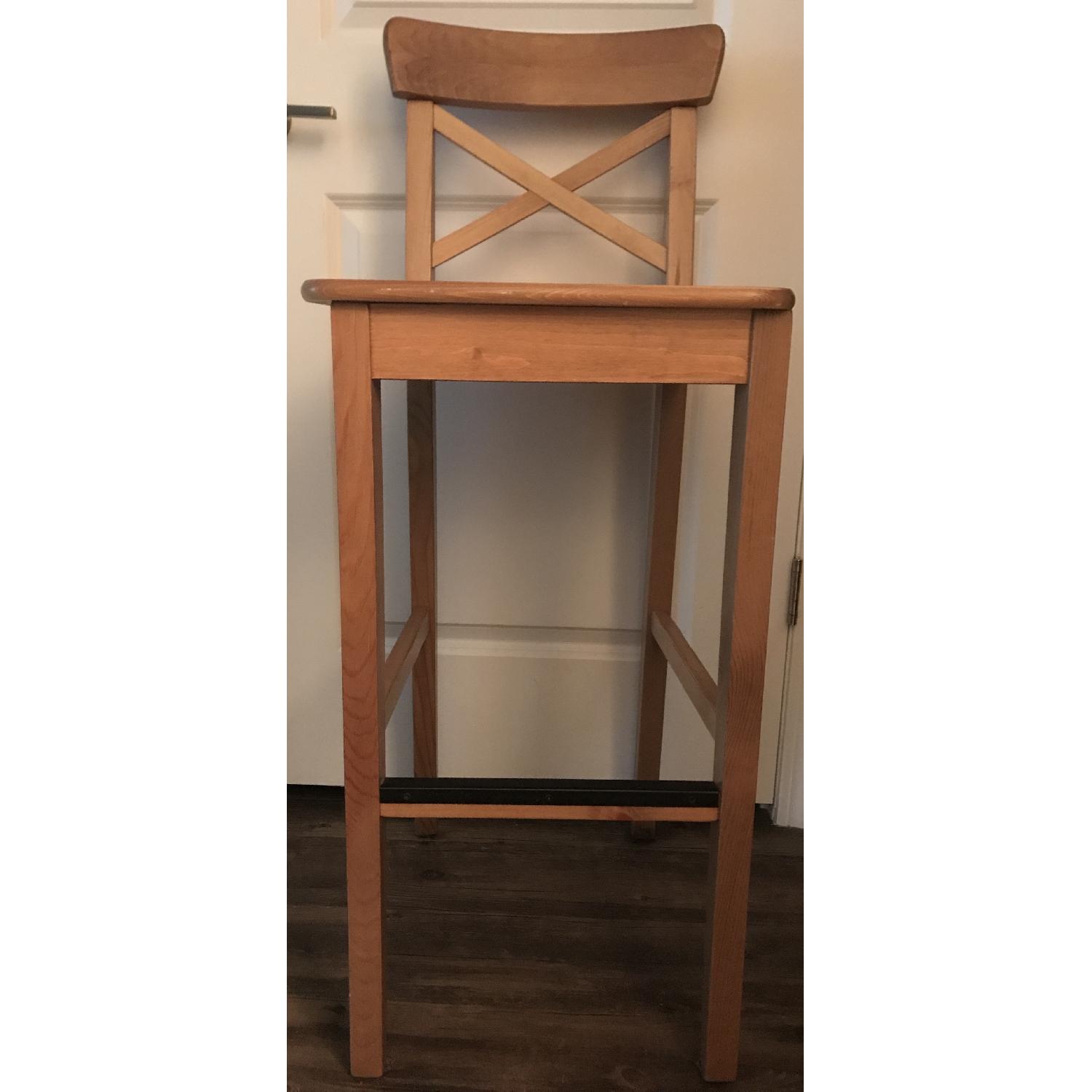 Ikea Ingolf Bar Stool w/ Backrest - image-1