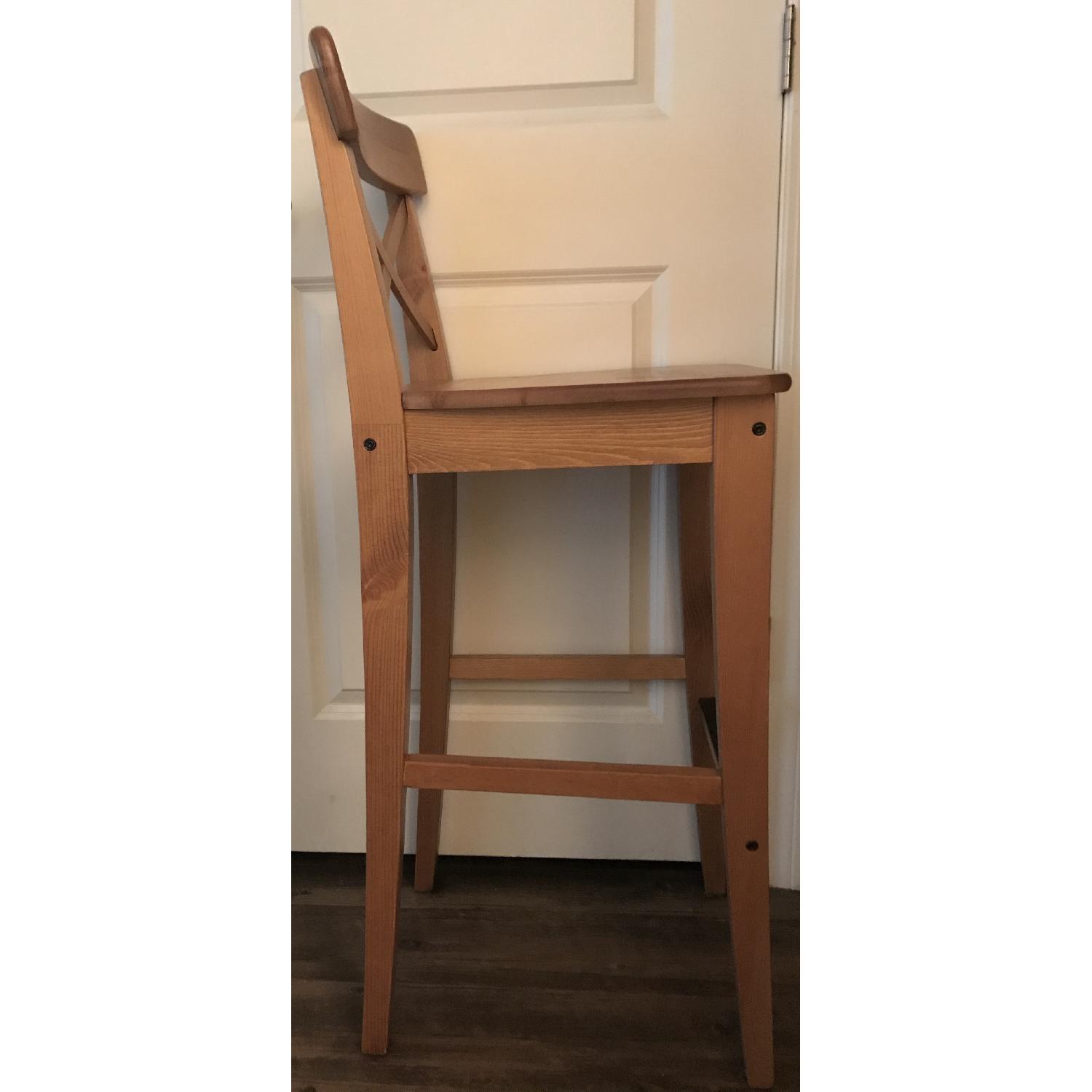 Ikea Ingolf Bar Stool w/ Backrest - image-2