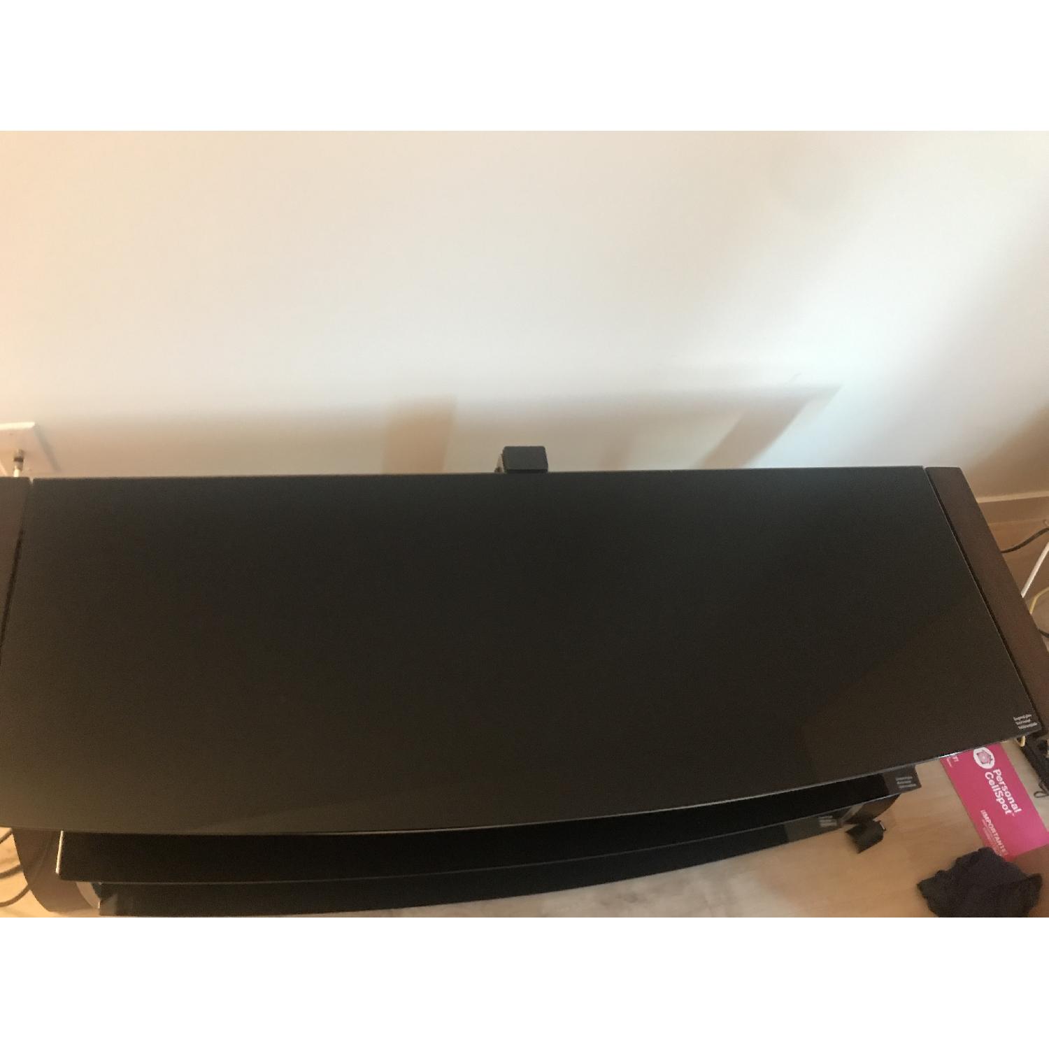 Tempered Glass & Solid Wood TV Stand - image-2