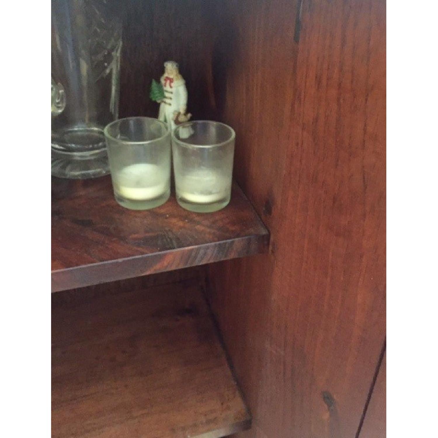 Rustic Pine Storage Cabinet w/ 3 Shelves & 2 Drawers - image-2