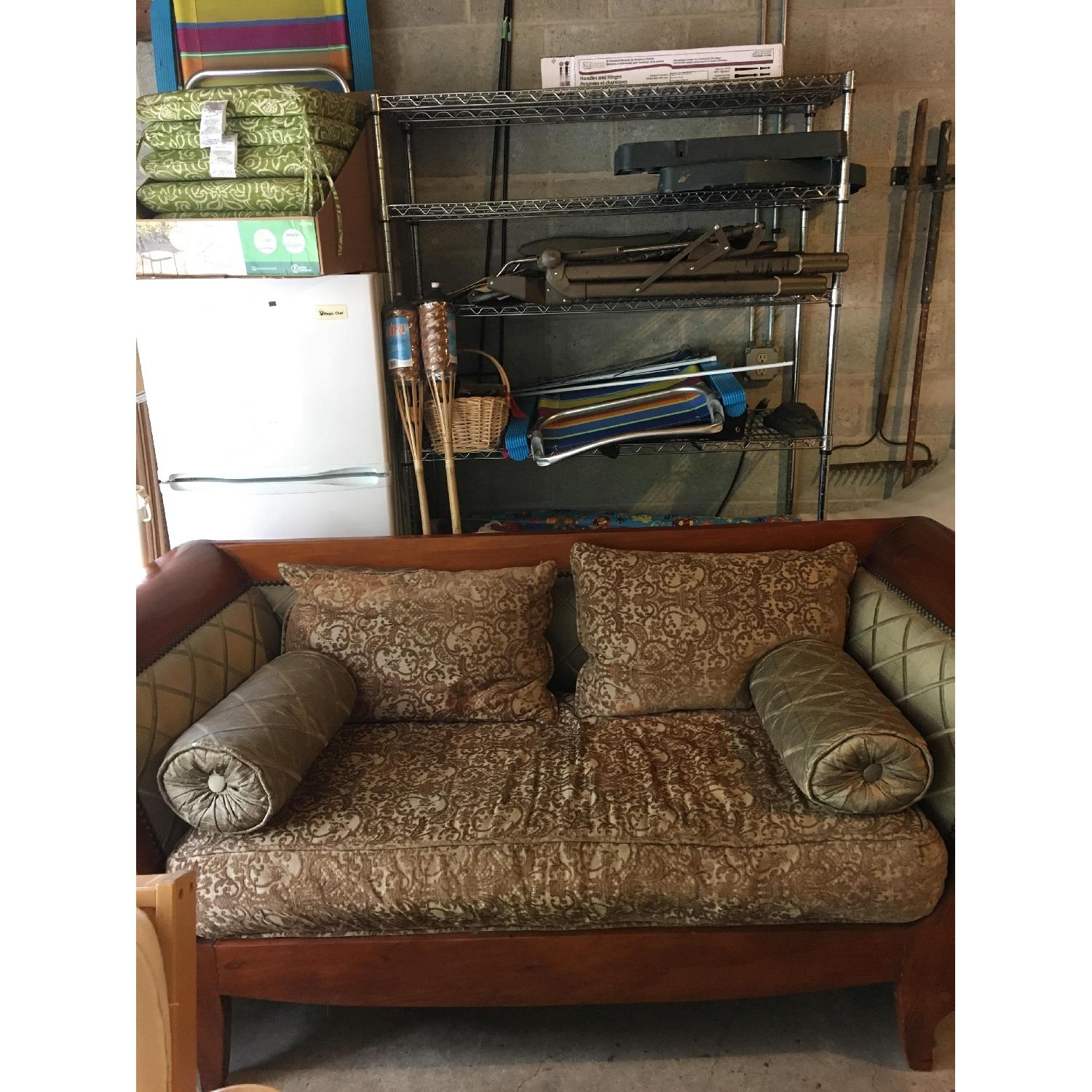 Wood Frame Two Seater Sofa - image-1