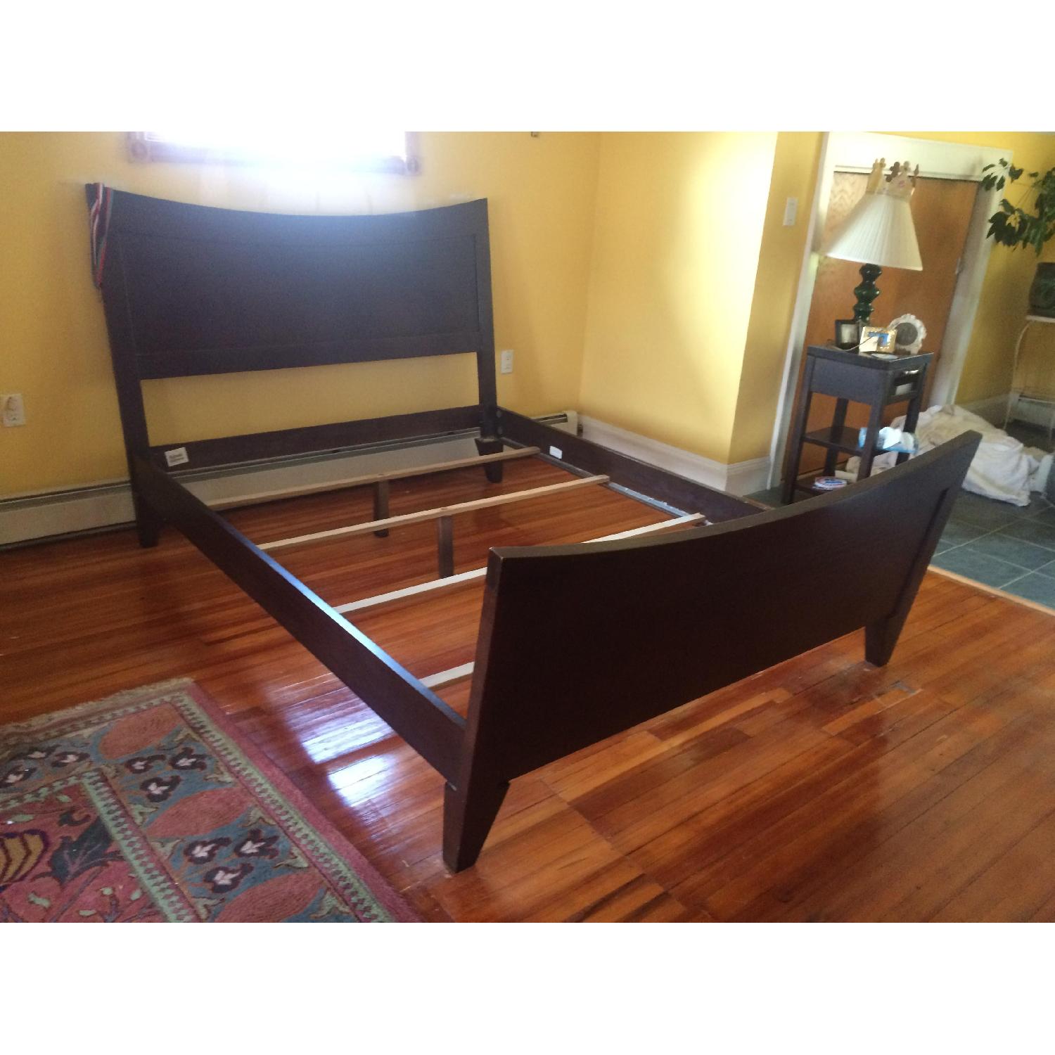 Ethan Allen Solid Wood Queen Size Bed Frame AptDeco