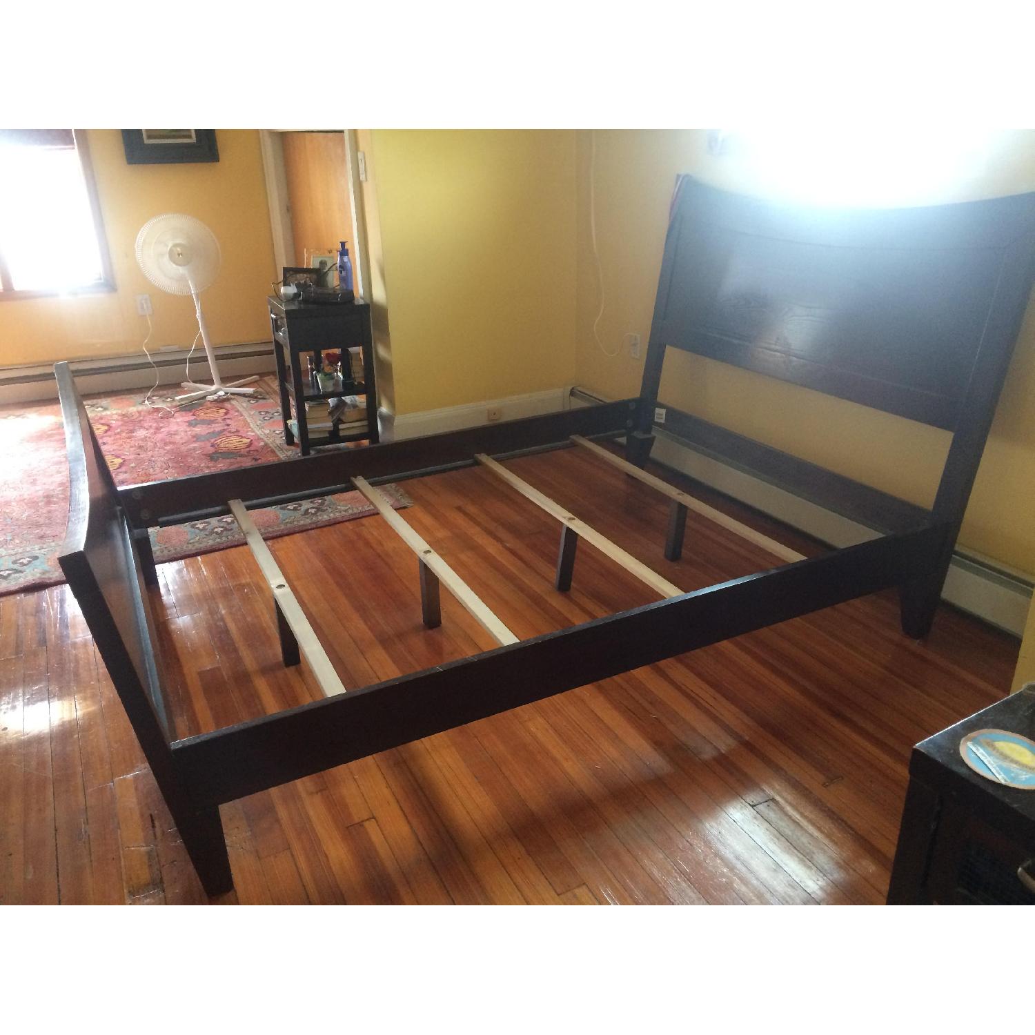 Ethan Allen Solid Wood Queen Size Bed Frame AptDeco