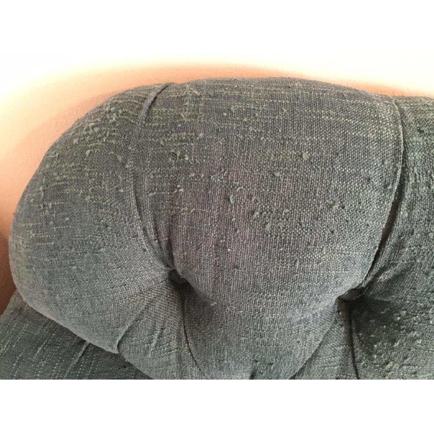 Jewel-Toned Shabby-Chic Tufted Curved-Back Sofa - image-7