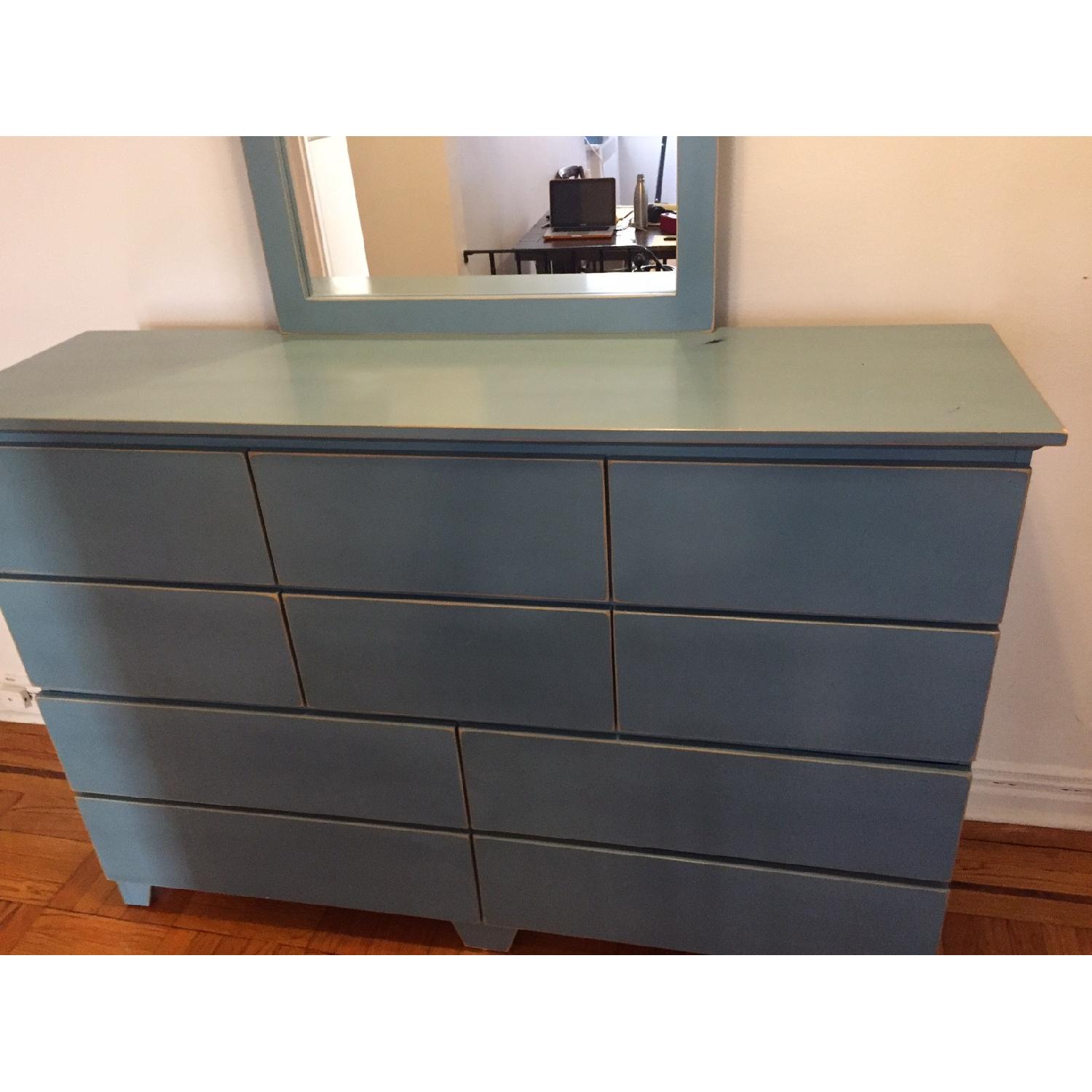 Gothic Cabinet Craft Turquoise Dresser w/ Mirror - image-6