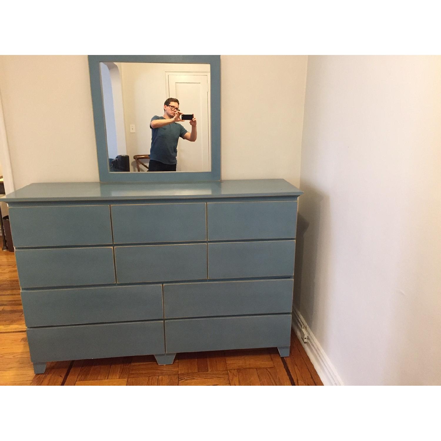 Gothic Cabinet Craft Turquoise Dresser w/ Mirror - image-9