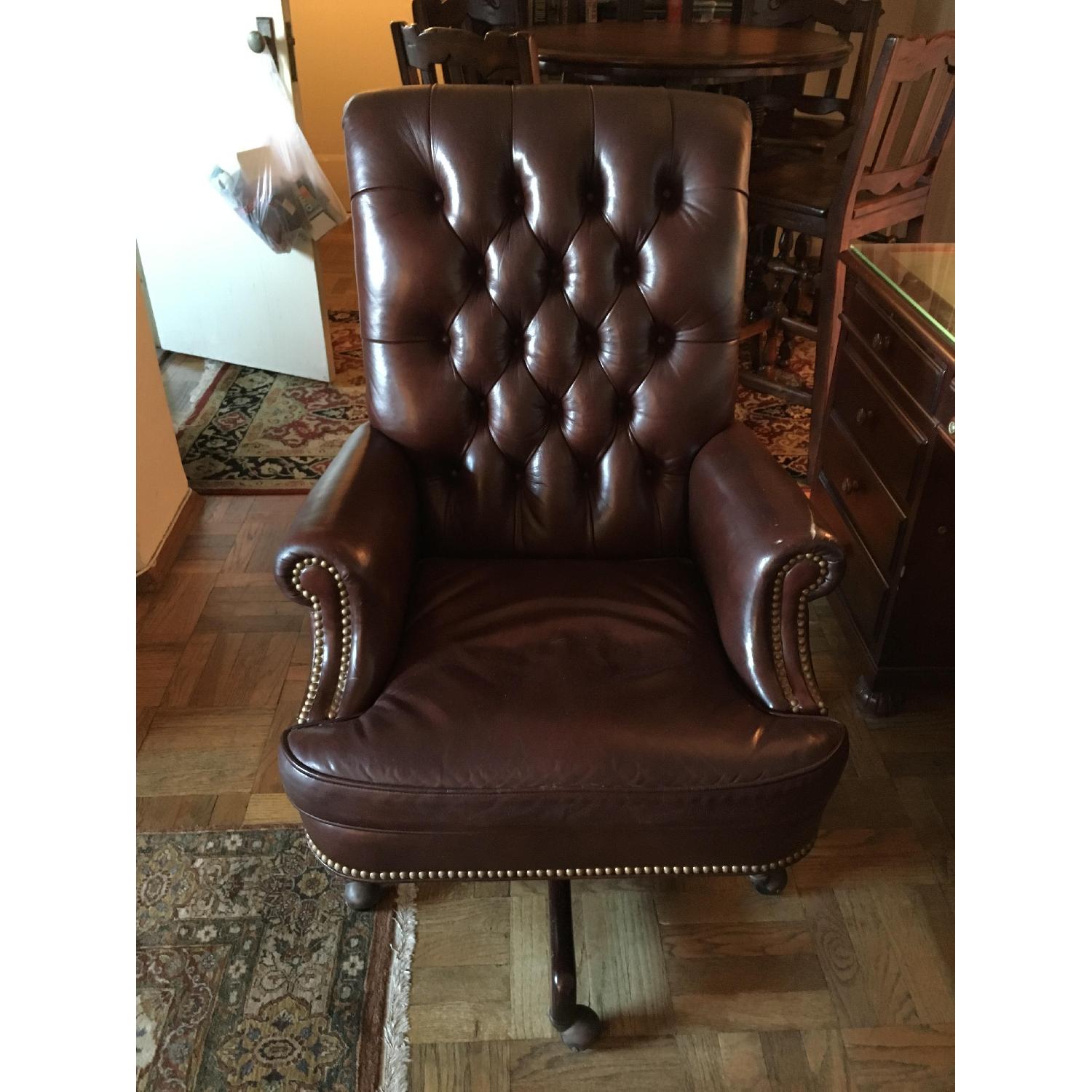 Ethan Allen Leather Office Chair - image-1