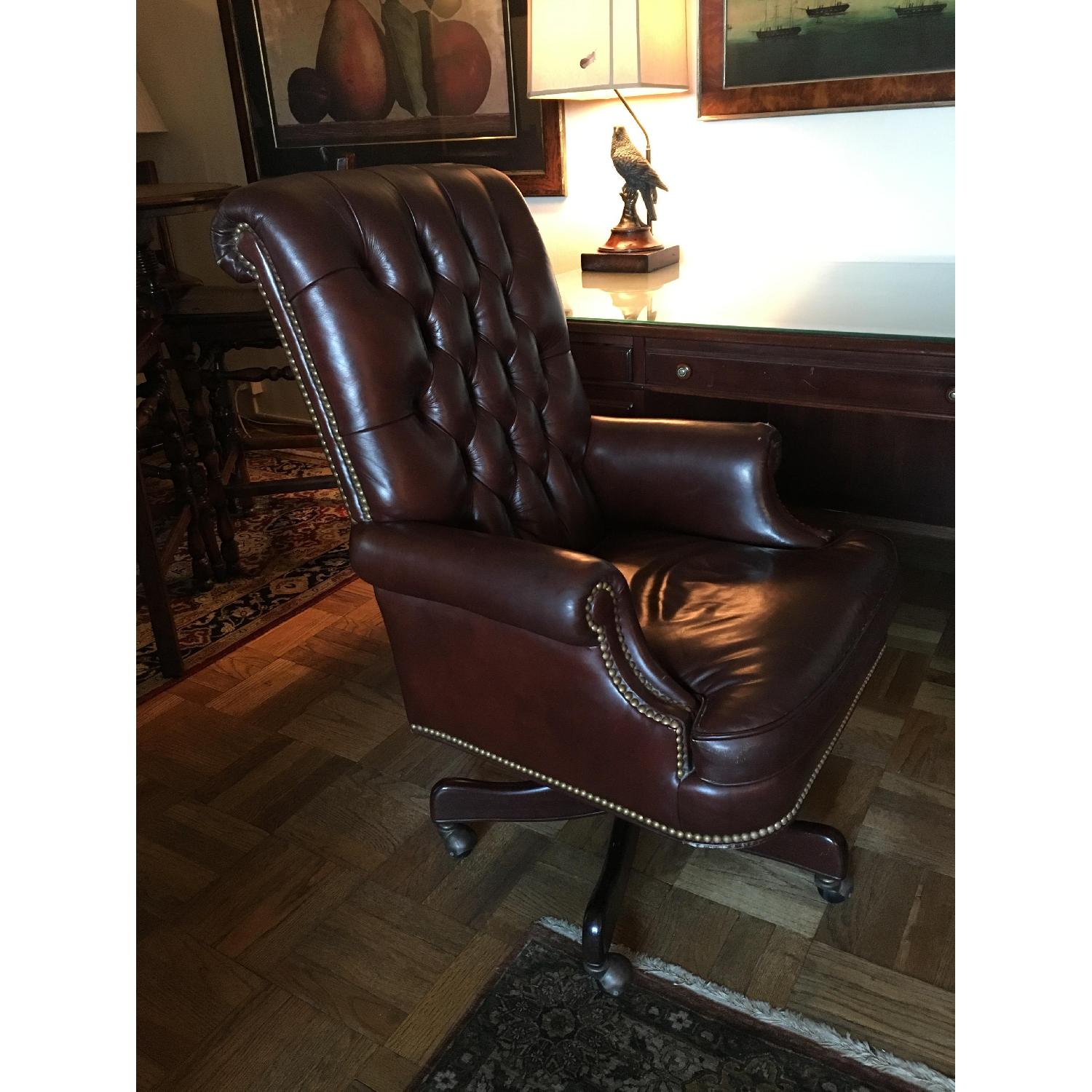 Ethan Allen Leather Office Chair - image-2
