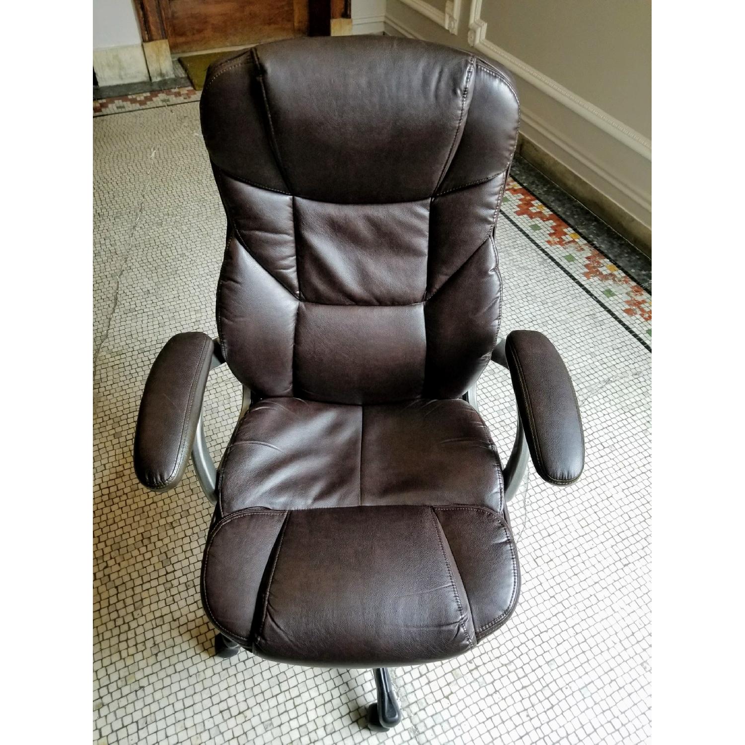 Staples Adjustable Brown Office Chair on Wheels - image-1