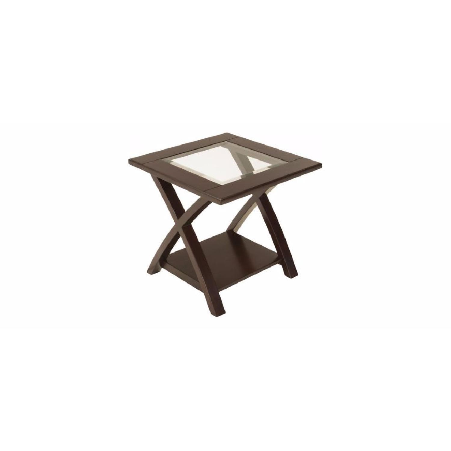 Raymour & Flanigan Glass Coffee Table + 2 Side Tables AptDeco