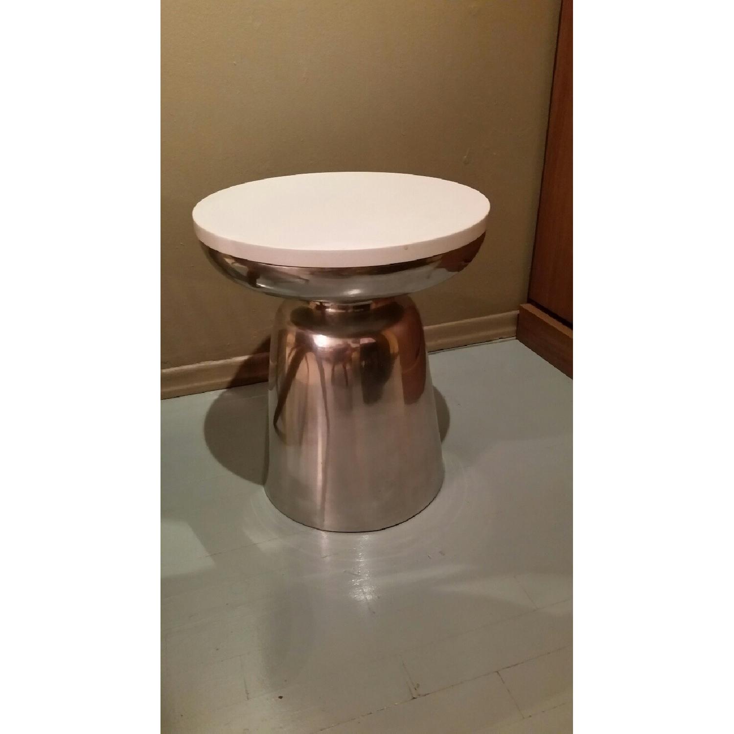 West Elm Martini Side Table w/ Cesear Stone Top - image-1