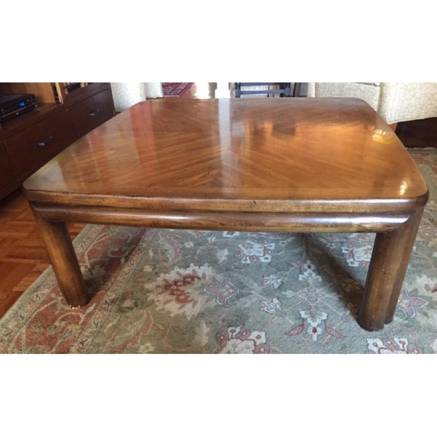 Lane Furniture Walnut Classic Square Coffee Table w/ Rounded Corners ...