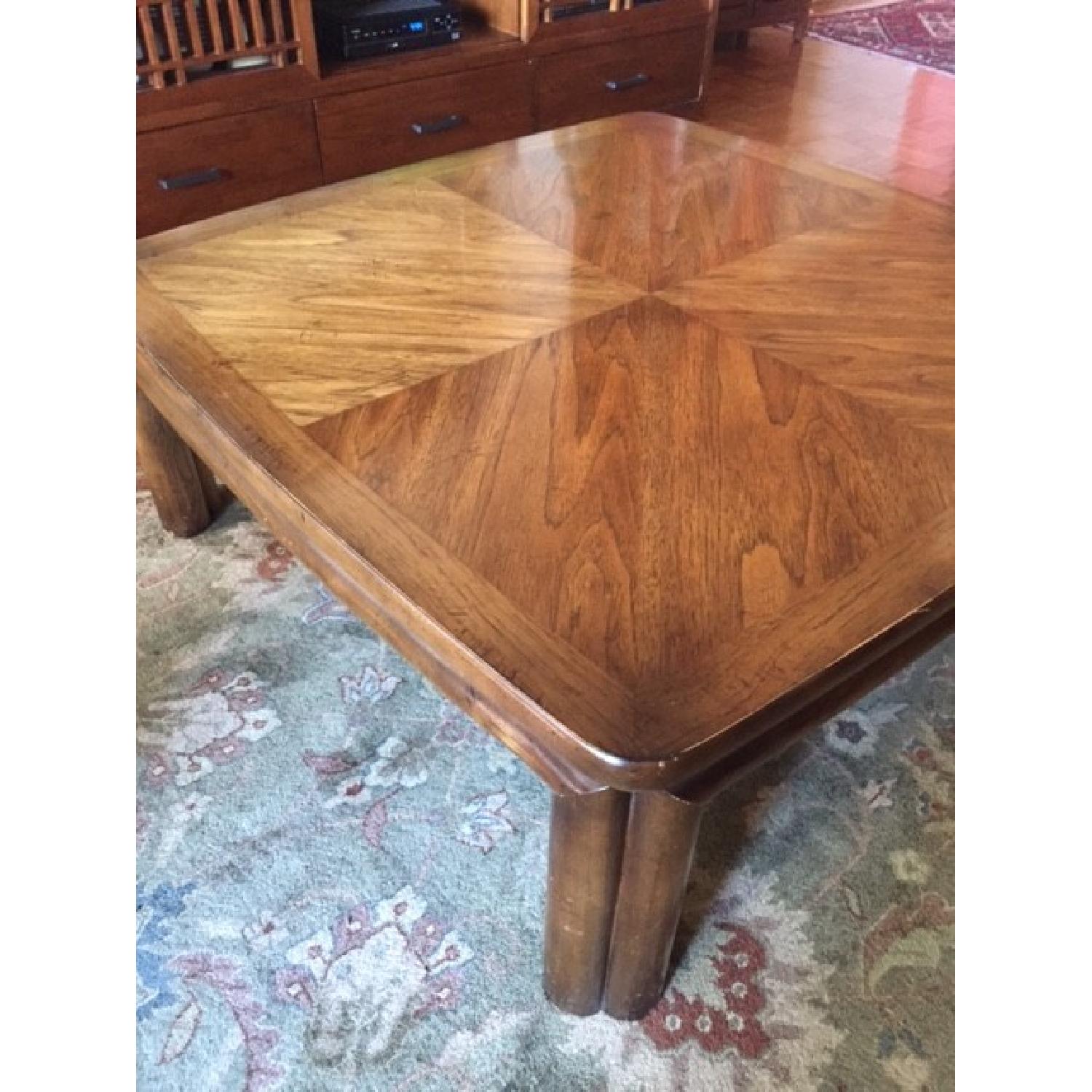 Lane Furniture Walnut Classic Square Coffee Table w/ Rounded Corners AptDeco