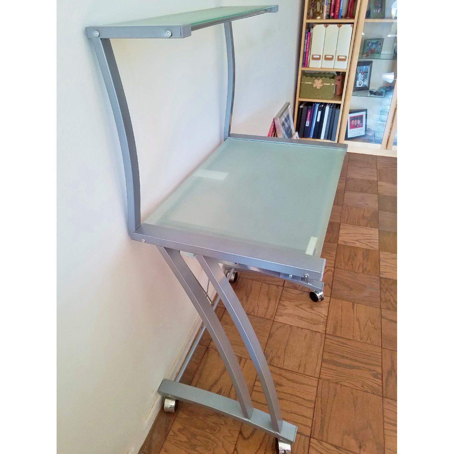 Z-Line Designs Computer Desk w/ Tempered Glass & Roll-Out Tray - image-3
