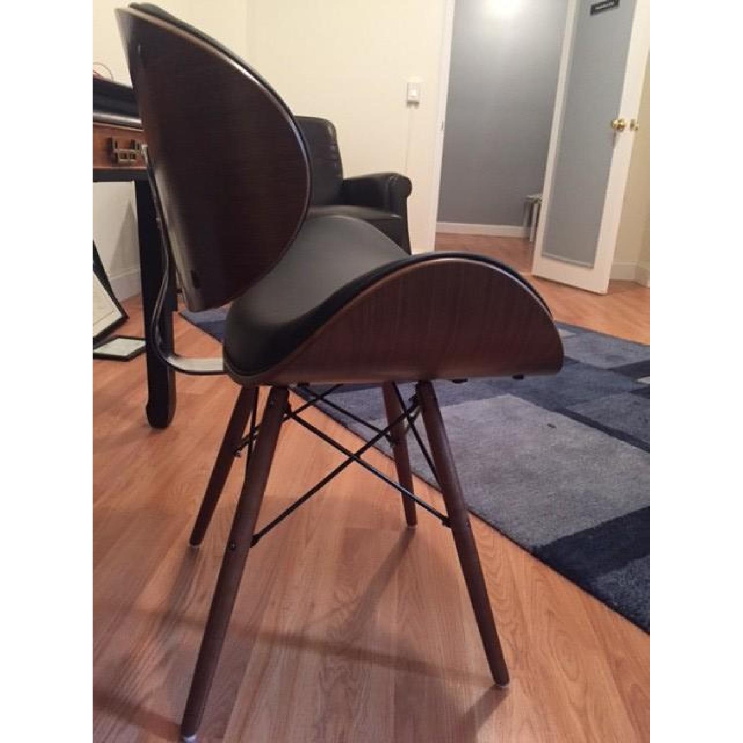 Corvus Madonna Mid-Century Modern Accent Chair in Black Rich Walnut - image-7