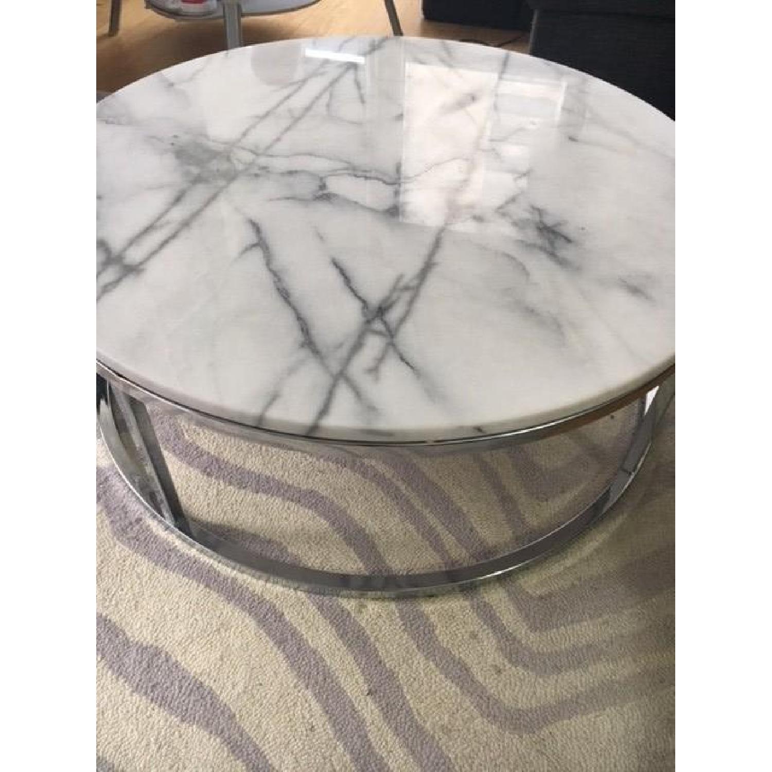 CB2 Marble Top Coffee Table - image-5