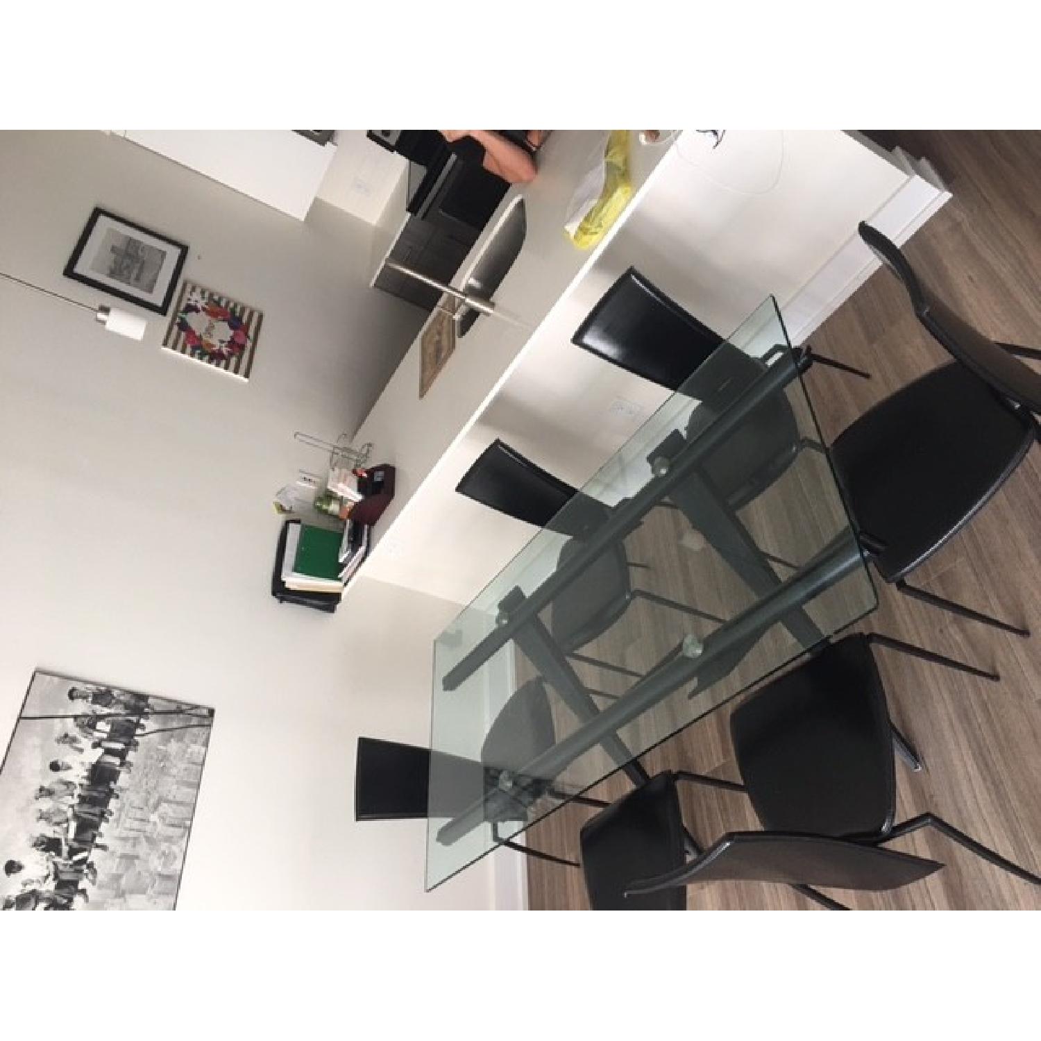 Glass Dining Table w/ 6 Chairs - image-1