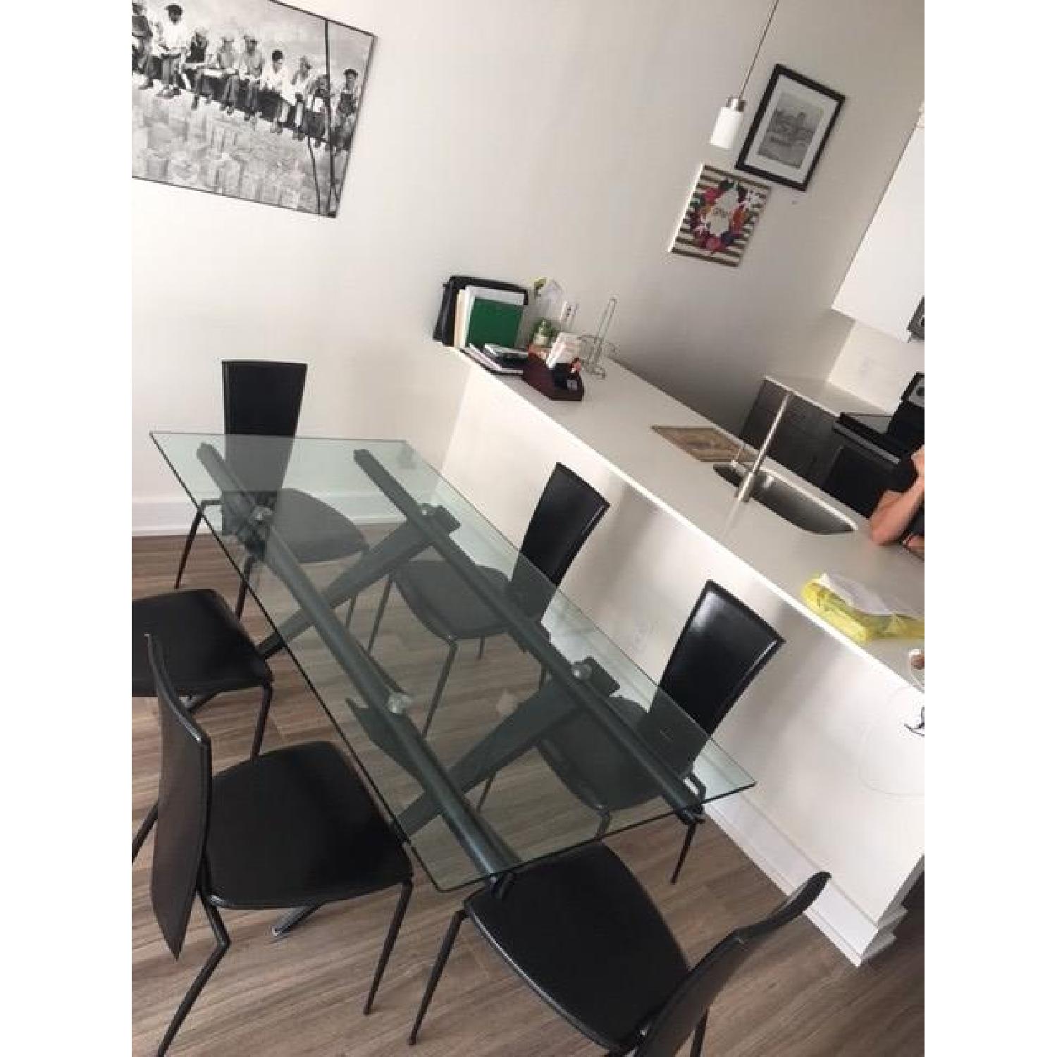 Glass Dining Table w/ 6 Chairs - image-3