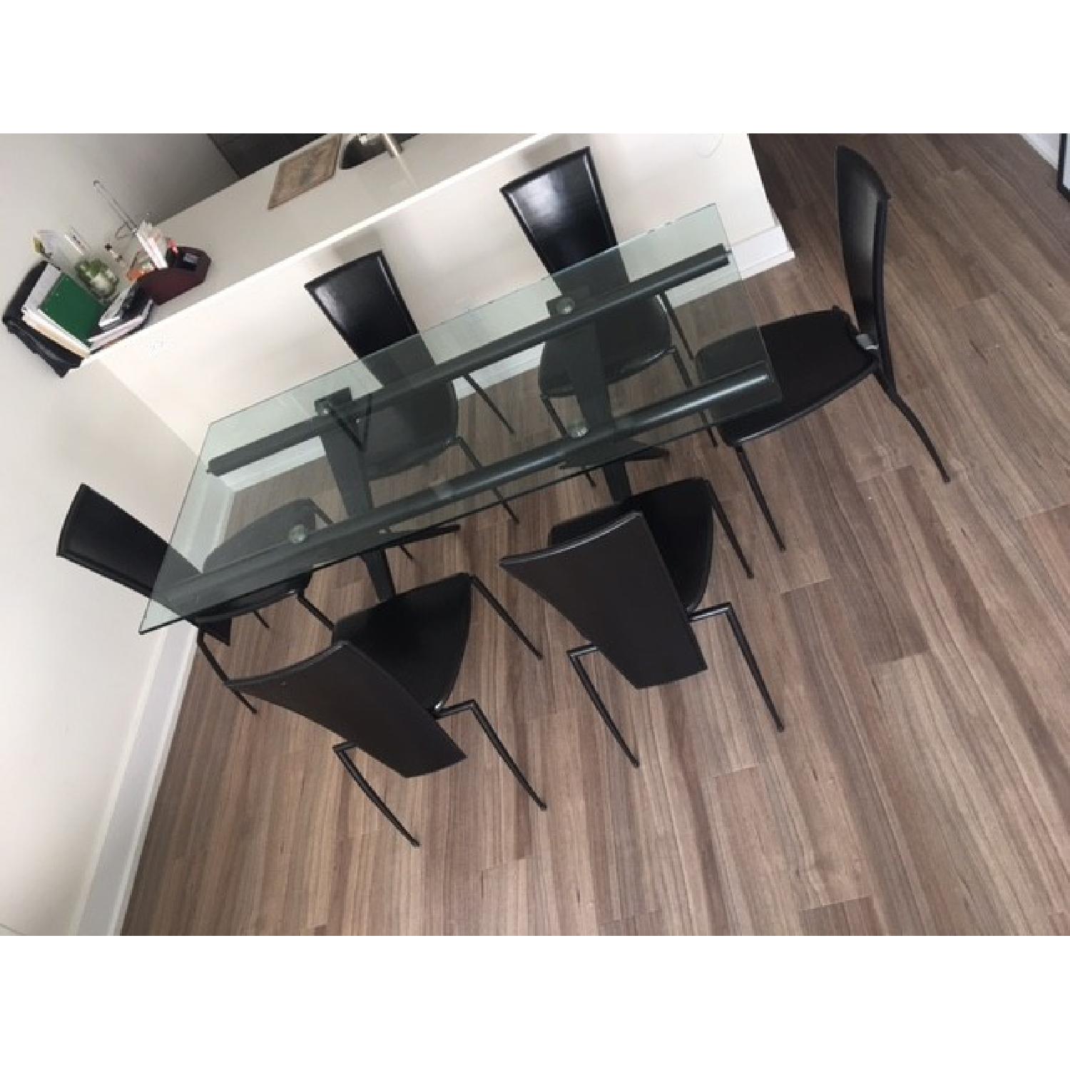 Glass Dining Table w/ 6 Chairs - image-4