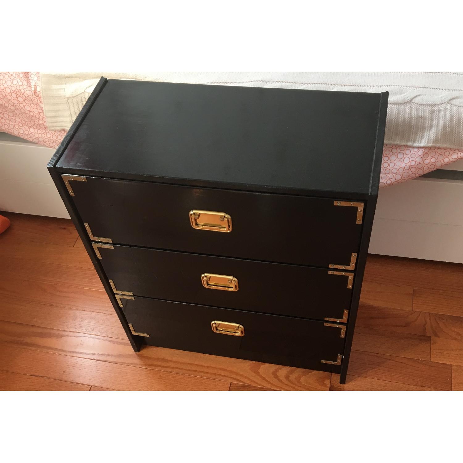 Restoration Hardware Black Lacquer Campaign Dresser - image-1