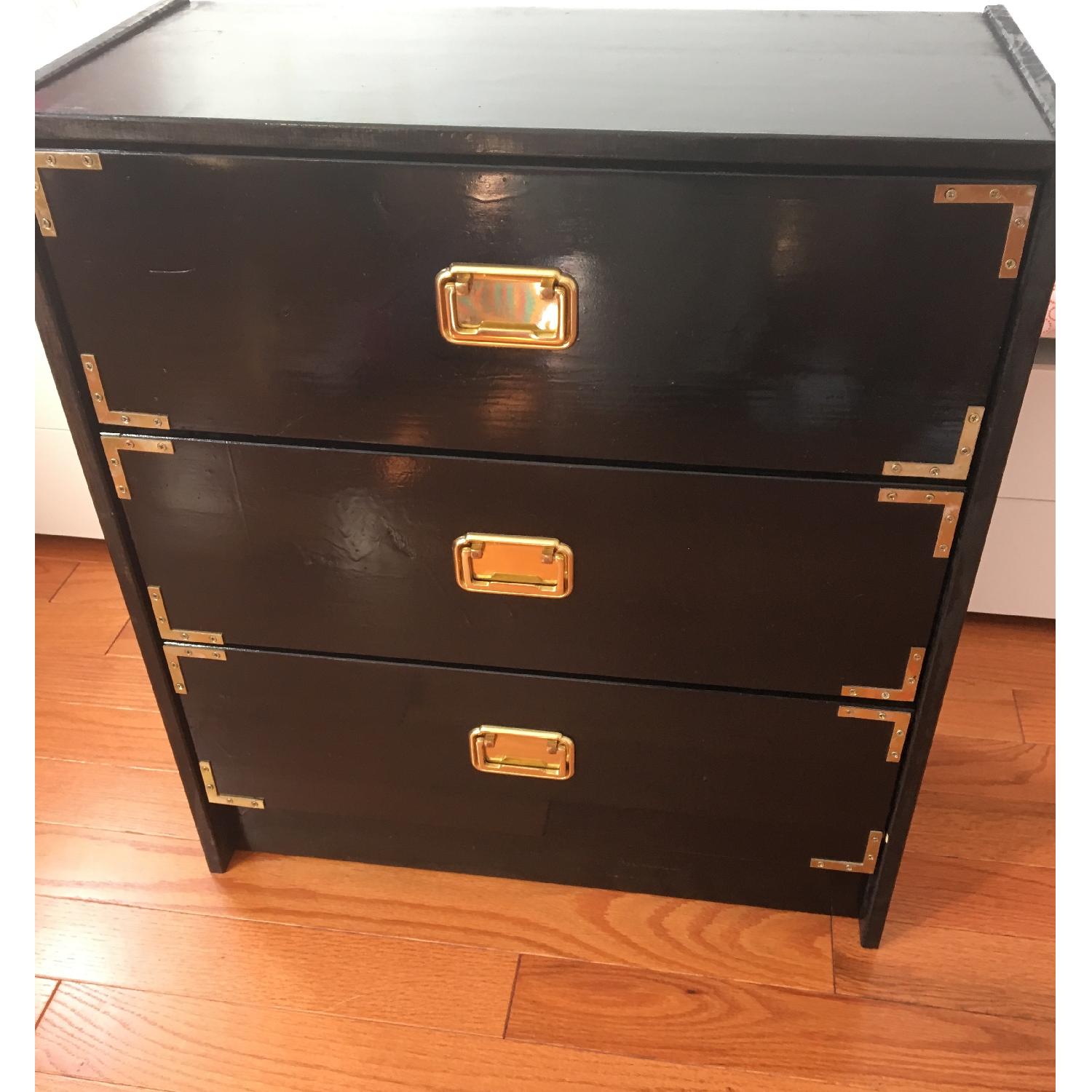 Restoration Hardware Black Lacquer Campaign Dresser - image-2