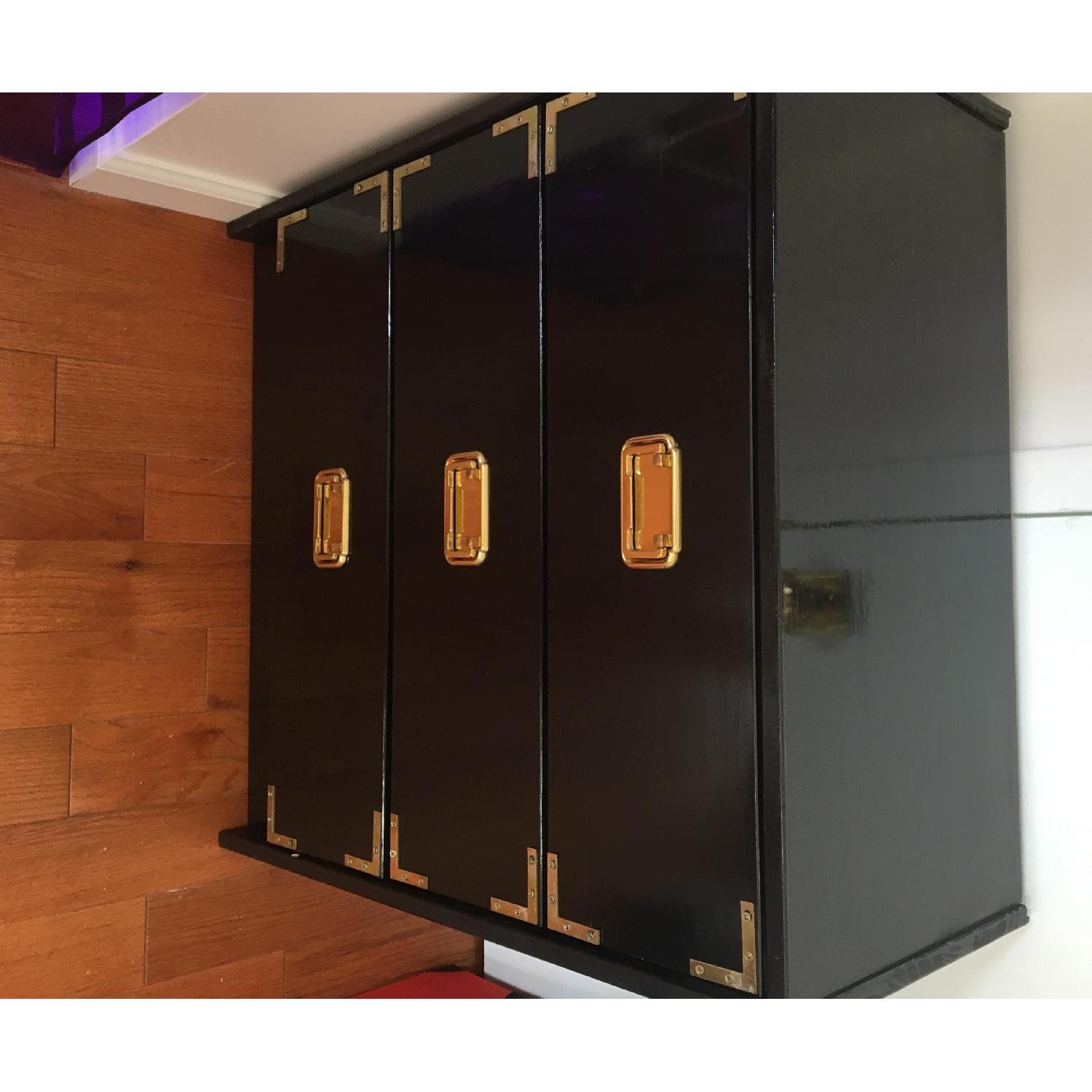 Restoration Hardware Black Lacquer Campaign Dresser - image-5