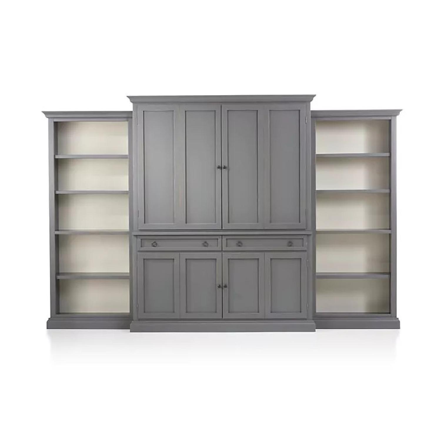 Crate & Barrel Cameo Media Console w/ Bookcases - image-0