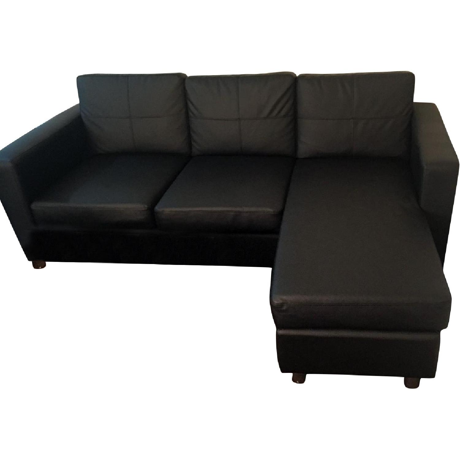 Walmart Black Faux Leather Sectional Aptdeco