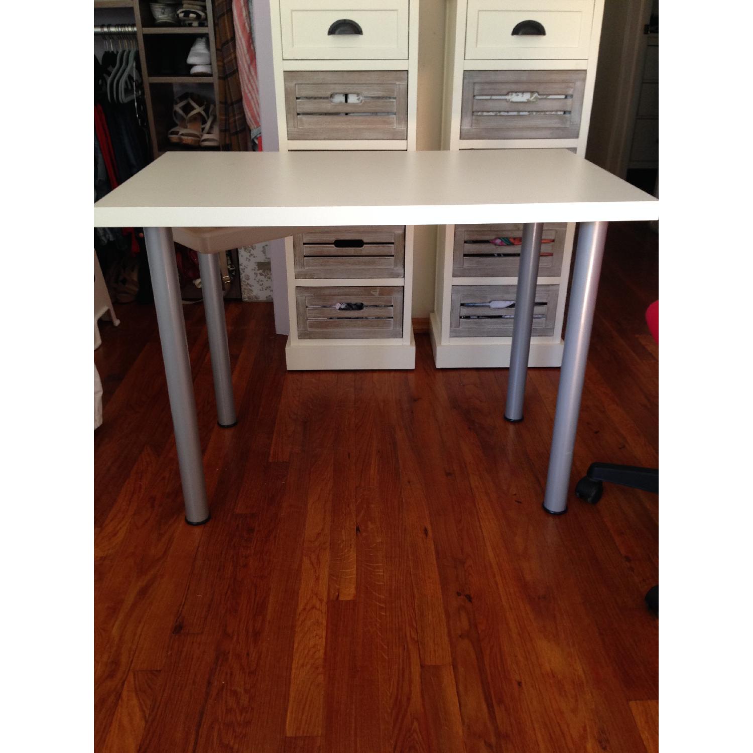 Ikea Linnmon/Adil Table in White/Silver - image-1