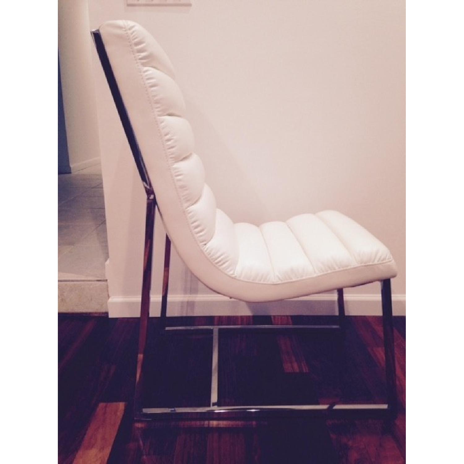 Z Gallerie White Leather Dining/Accent Chairs AptDeco