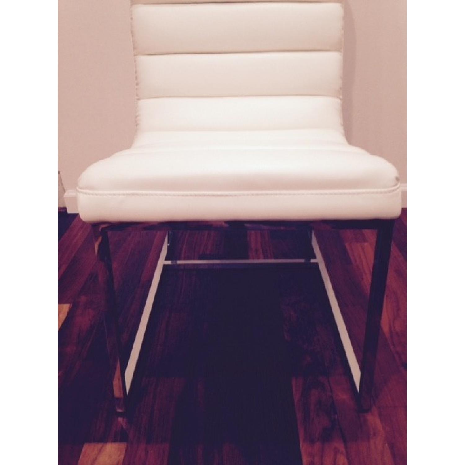 Z Gallerie White Leather Dining/Accent Chairs AptDeco