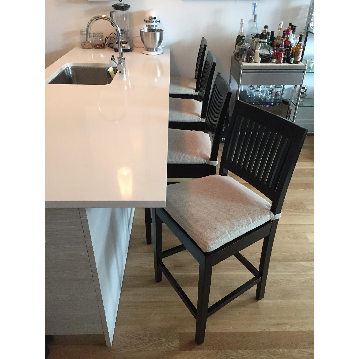 Crate & Barrel Modern Wooden Bar Stools - Set of 4 - image-1