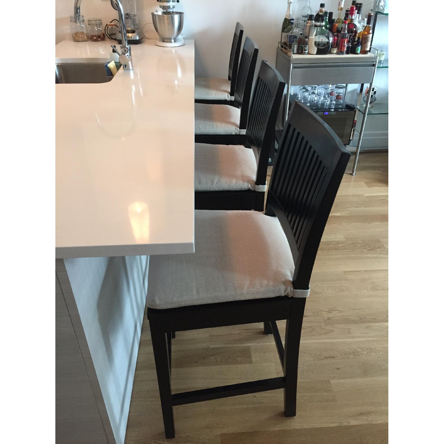 Crate & Barrel Modern Wooden Bar Stools - Set of 4 - image-2
