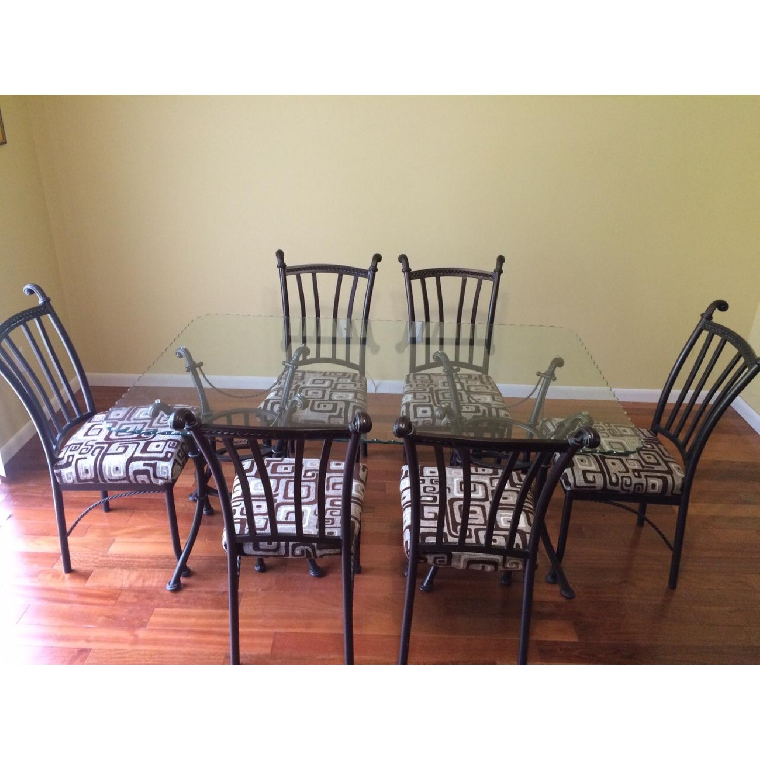Glass Dining Table w/ 6 Chairs - image-1