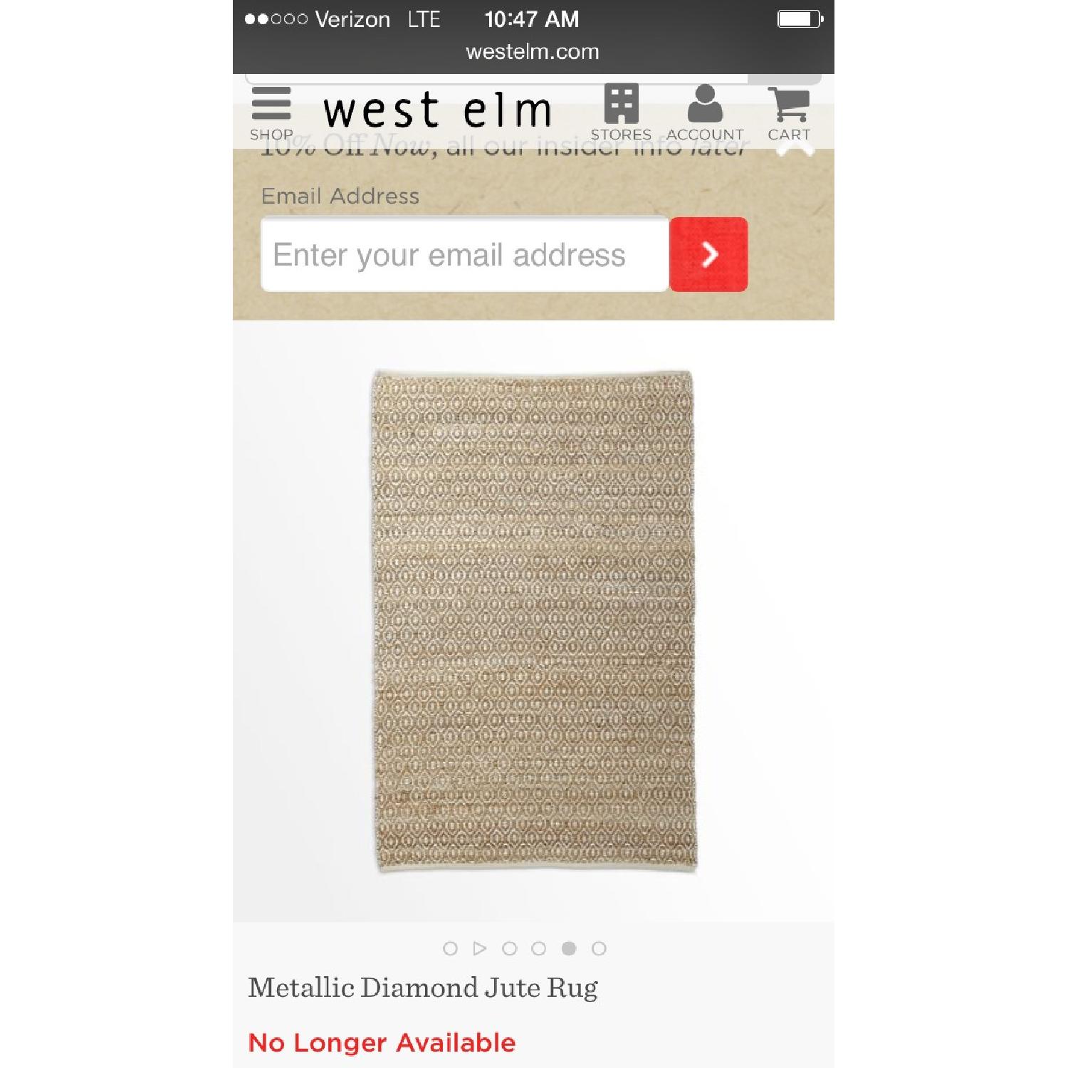 West Elm Metallic Diamond Jute Rug - image-1