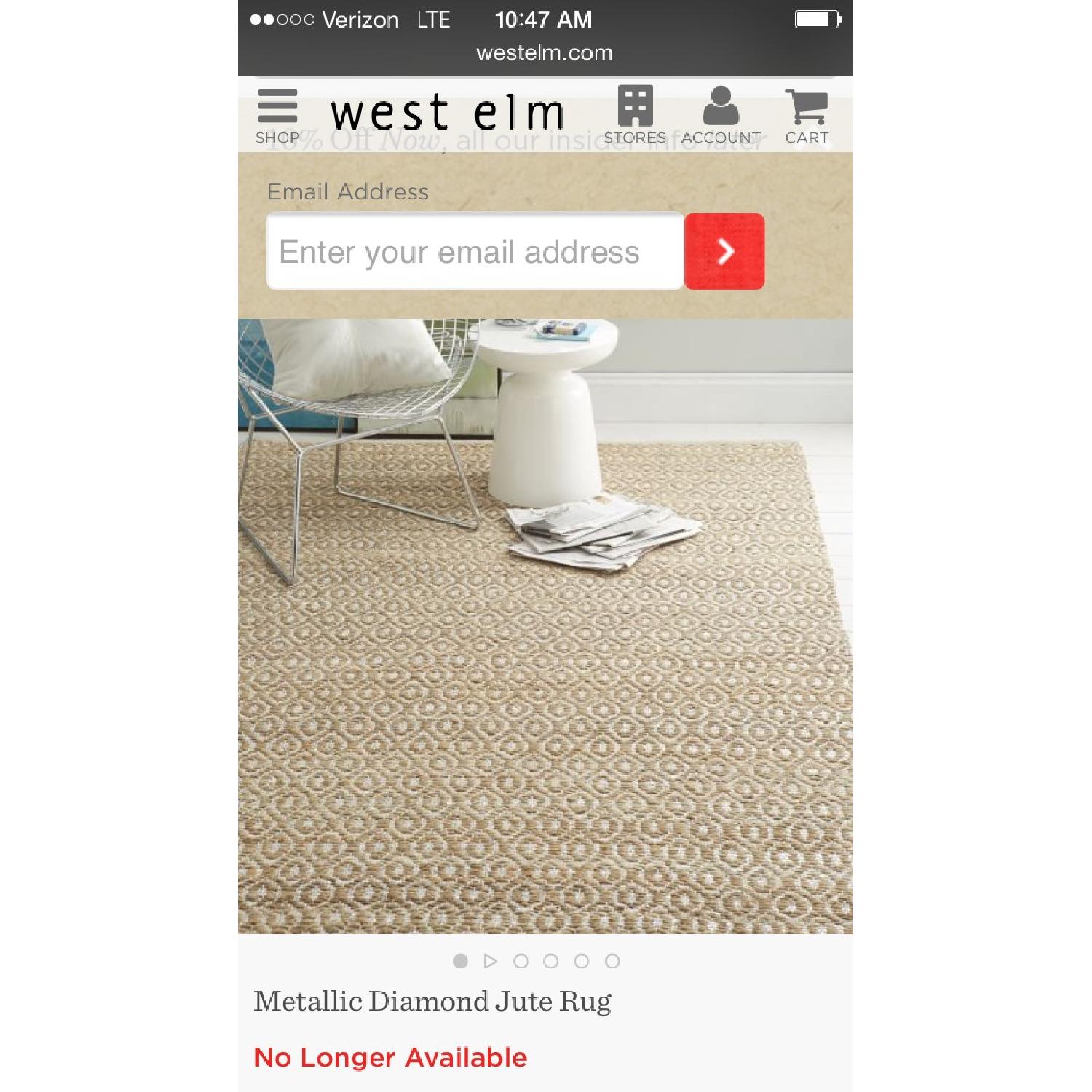 West Elm Metallic Diamond Jute Rug - image-2