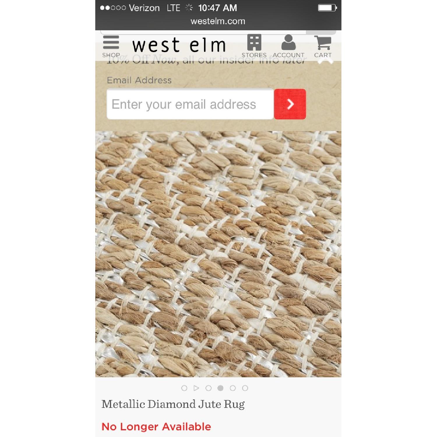 West Elm Metallic Diamond Jute Rug - image-3