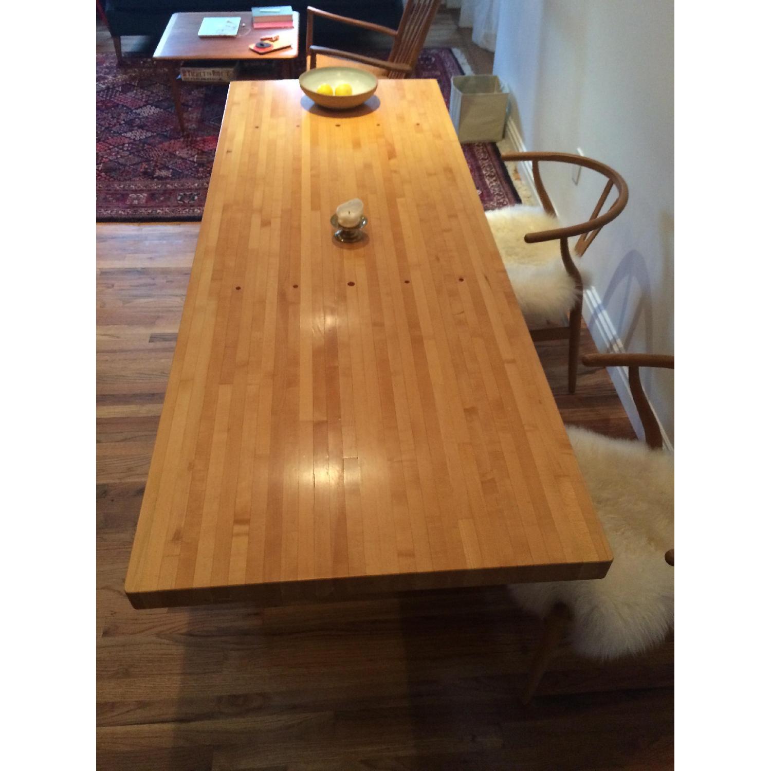 Vintage Maple Bowling Alley Lane Dining Table - image-4