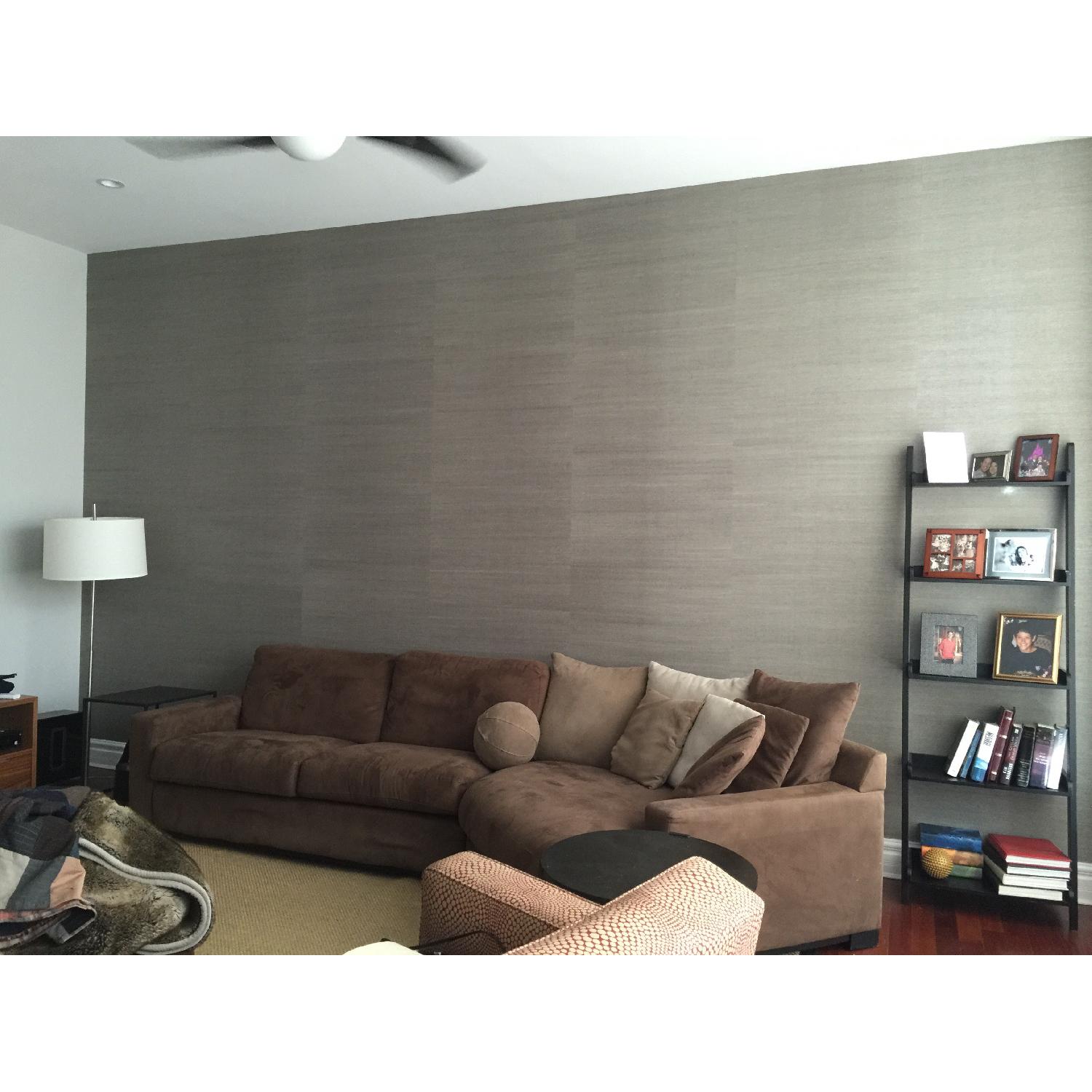 Brown Microfiber Sectional Couch - image-3