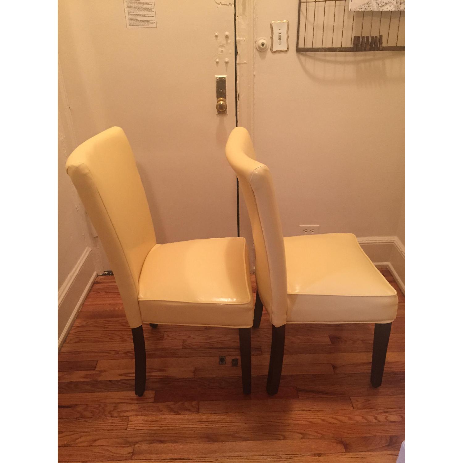 Stein Mart Yellow Faux Leather Chairs - Pair - image-2